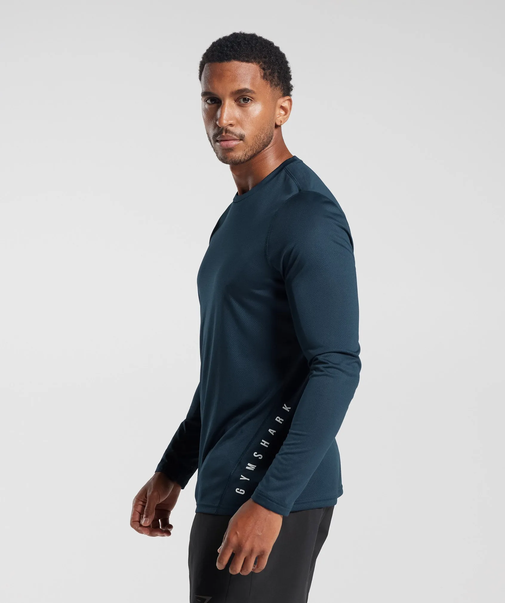 Gymshark Sport Long Sleeve T-Shirt - Navy/Black Marl sold by Gymshark product image thumbnail 3