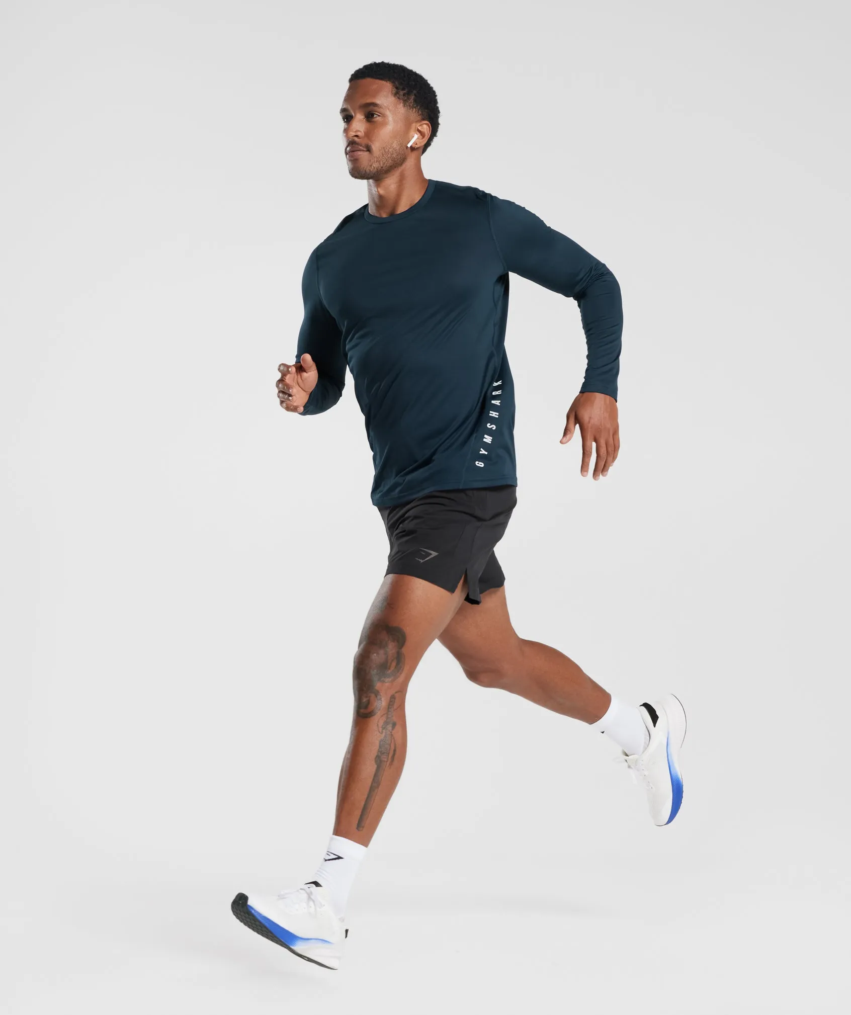 Gymshark Sport Long Sleeve T-Shirt - Navy/Black Marl sold by Gymshark product image thumbnail 4