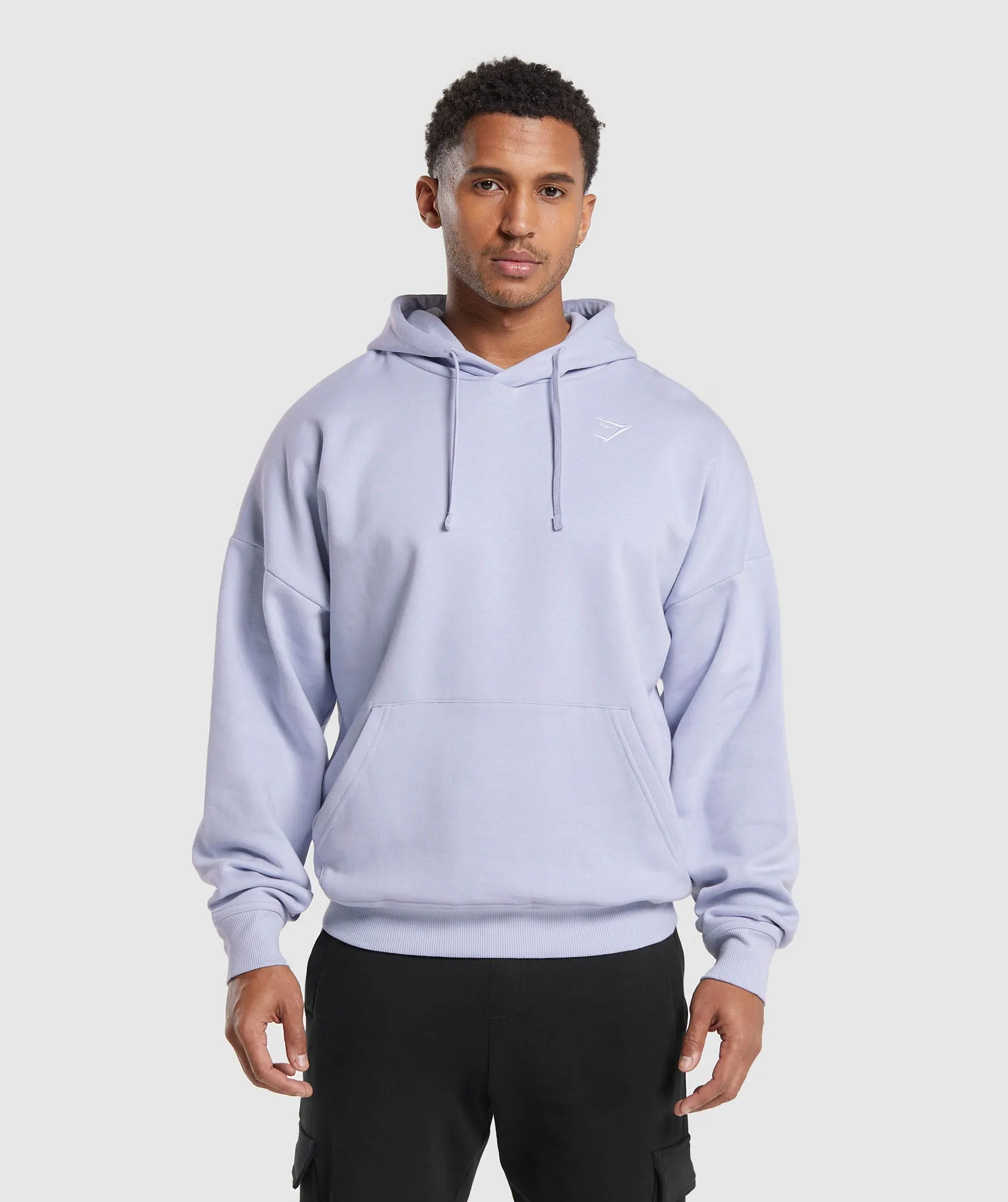 Gymshark Crest Oversized Hoodie - Silver Lilac sold by Gymshark