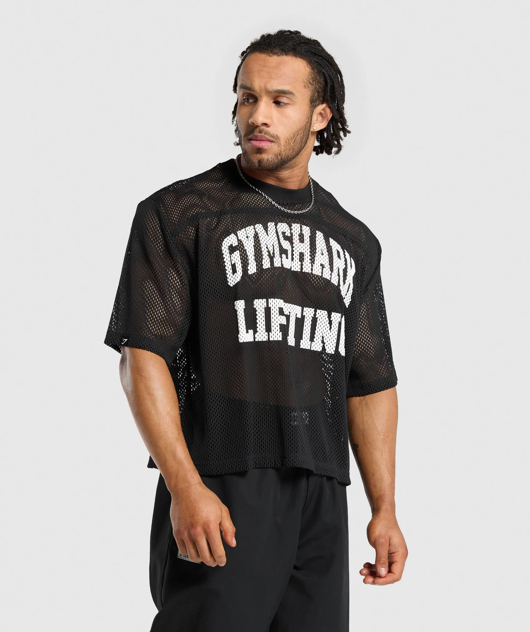 Gymshark Mesh Oversized T-Shirt - Black sold by Gymshark product image thumbnail 4