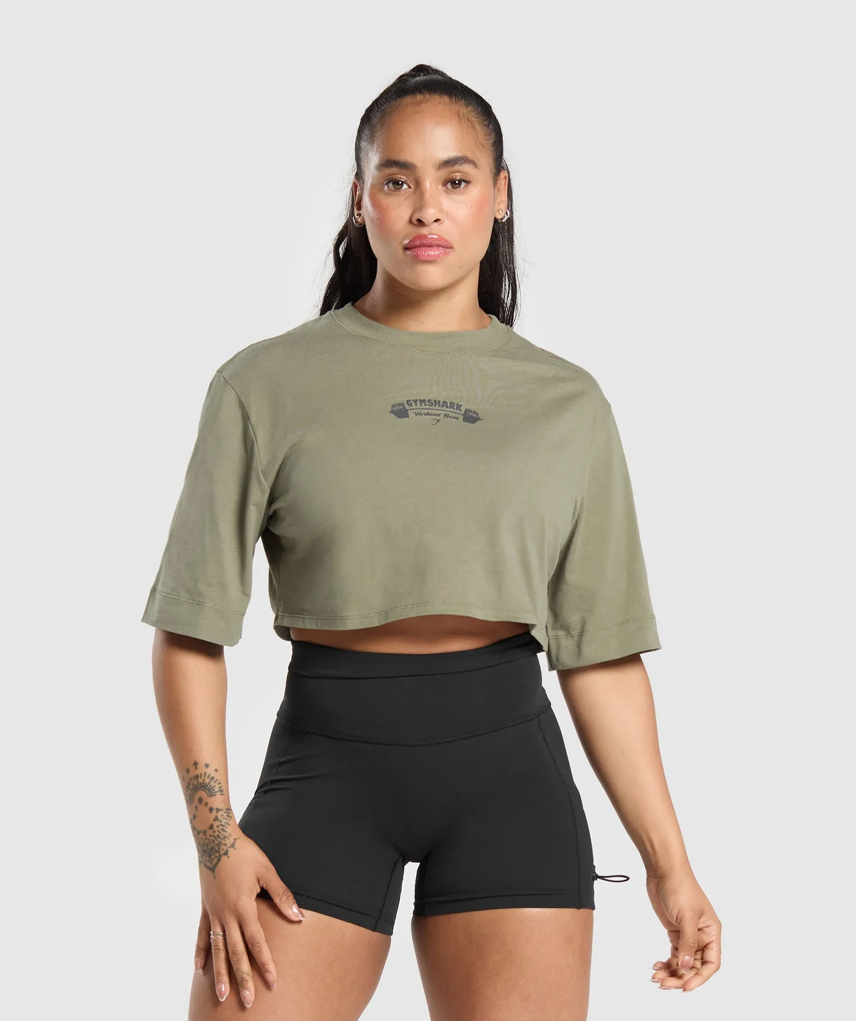 Gymshark Workout Gear Crop Top - Utility Green sold by Gymshark product image thumbnail 2