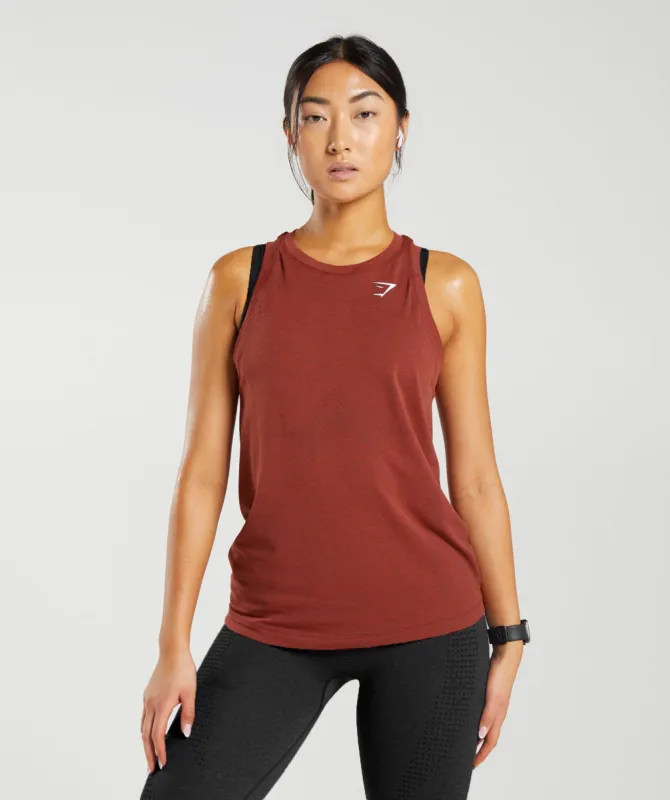 Gymshark Vital Seamless 2.0 Light Tank - Brick Red sold by Gymshark