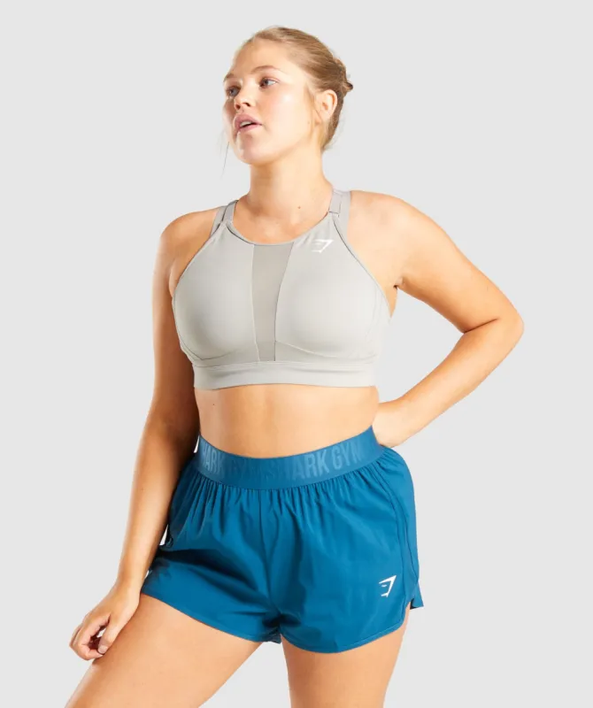 Gymshark Mesh Neckline Sports Bra - Grey sold by Gymshark