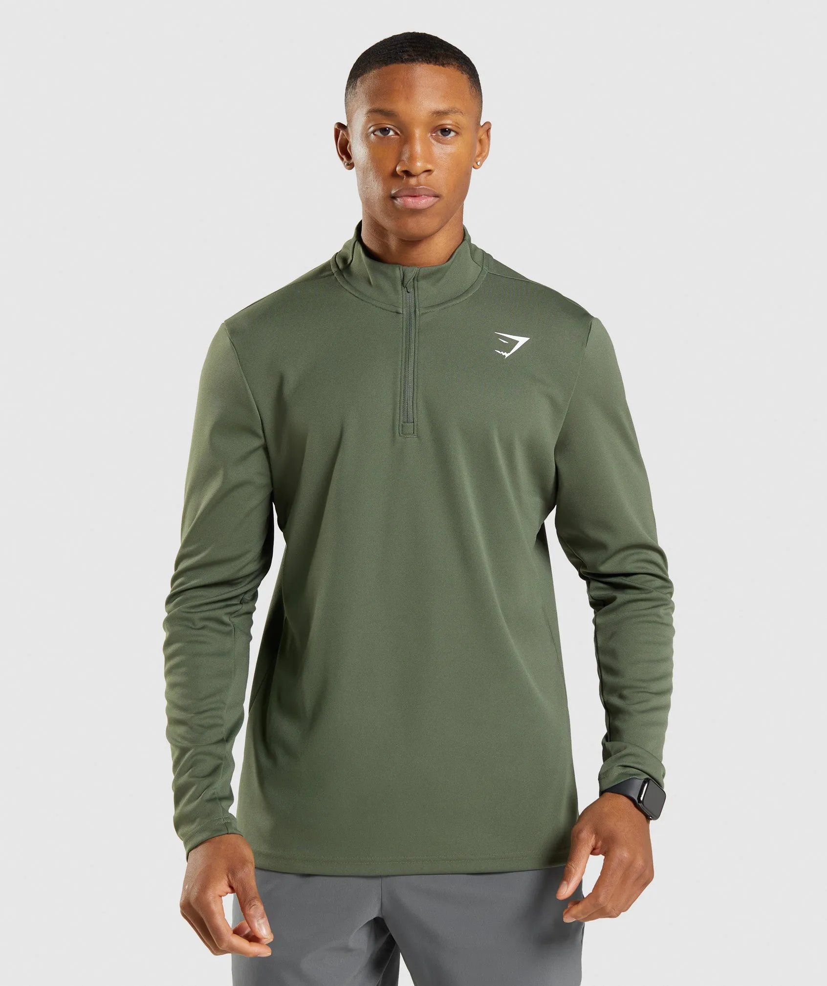Gymshark Arrival 1/4 Zip Pullover - Core Olive sold by Gymshark