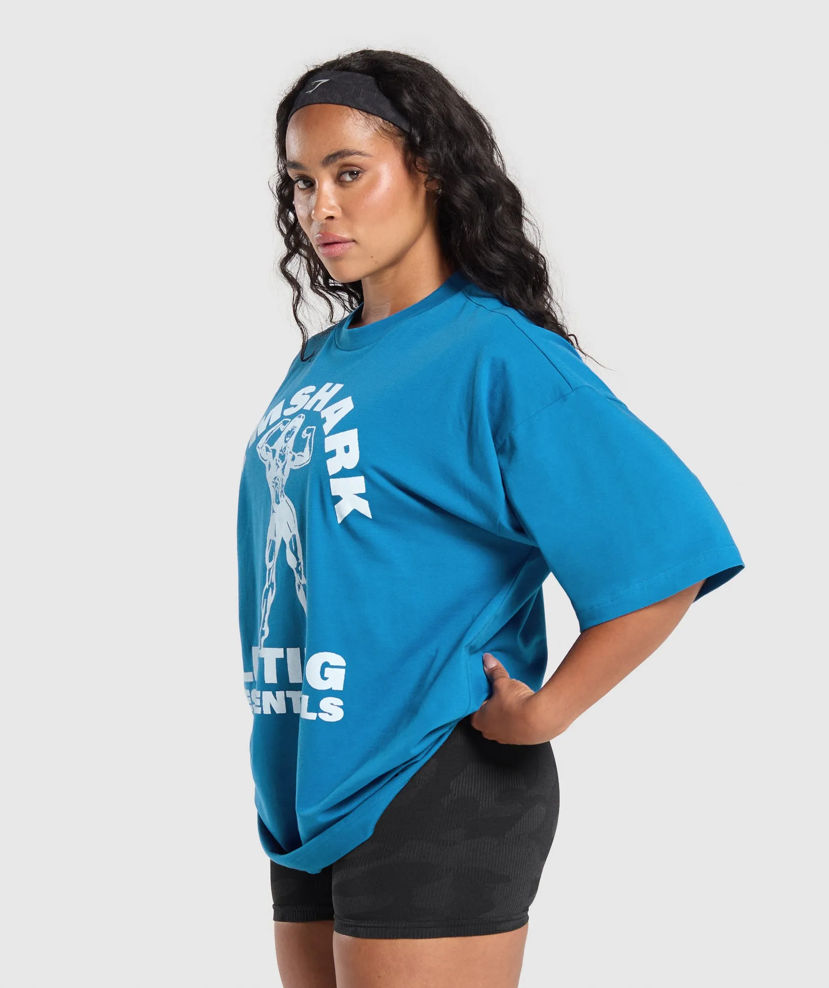 Gymshark Strong Women Oversized T-Shirt - Retro Blue sold by Gymshark product image thumbnail 3