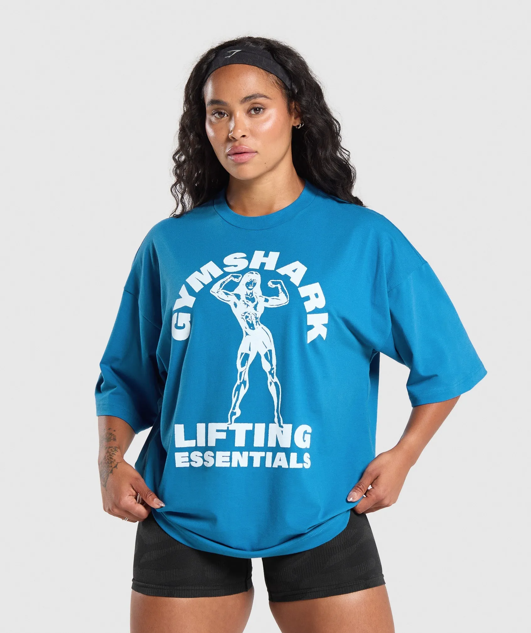 Gymshark Strong Women Oversized T-Shirt - Retro Blue sold by Gymshark