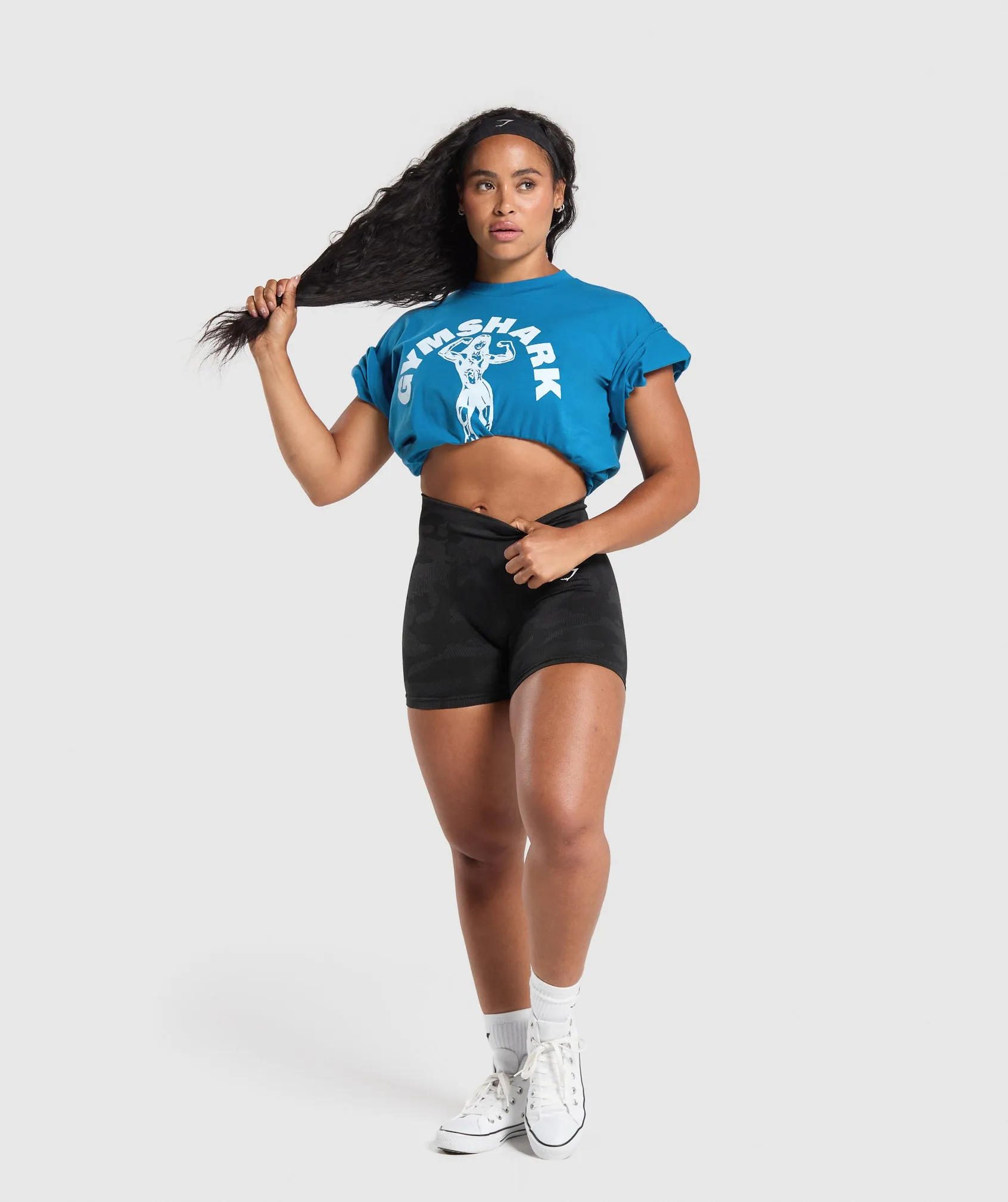 Gymshark Strong Women Oversized T-Shirt - Retro Blue sold by Gymshark product image thumbnail 4