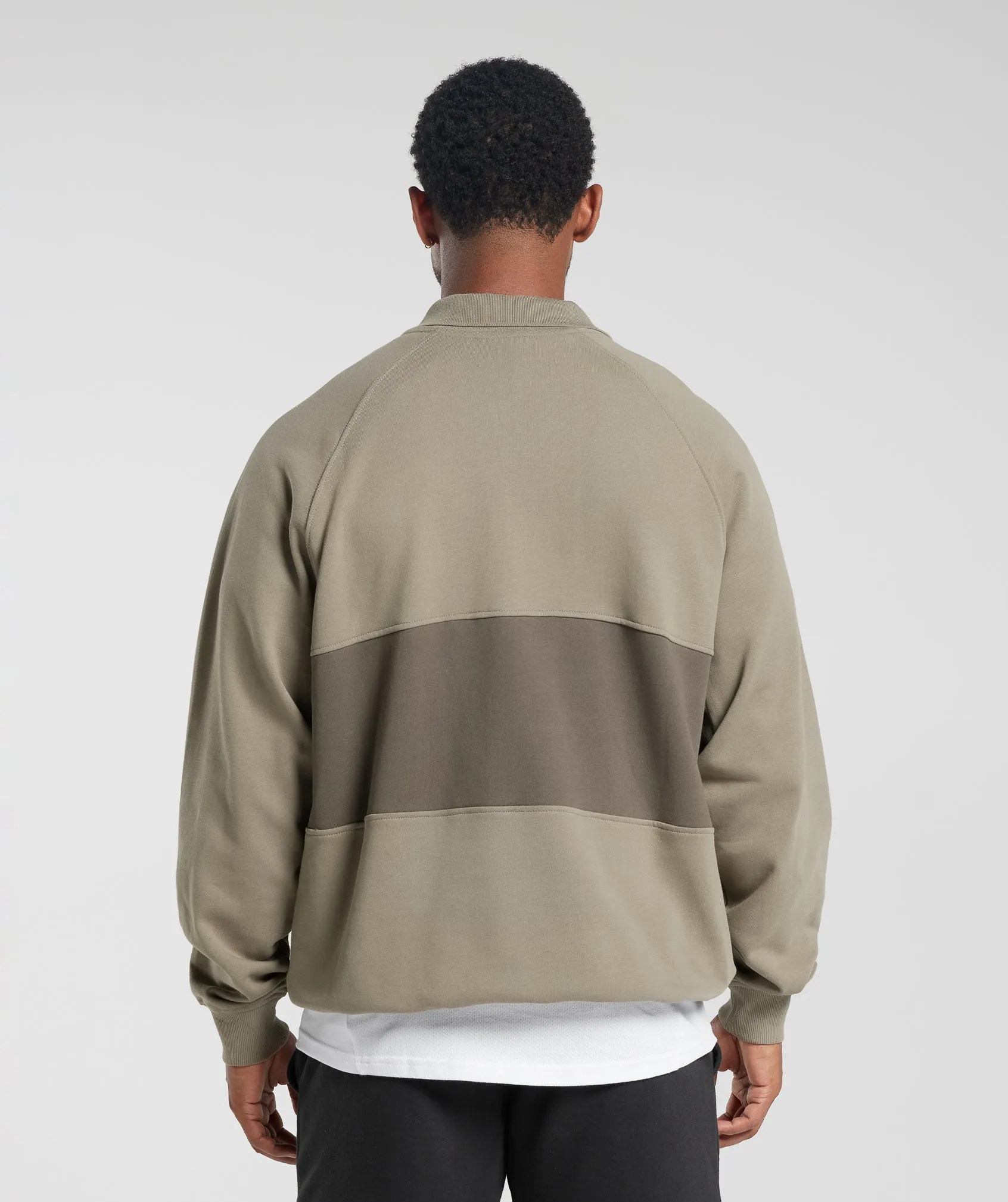 Gymshark Rest Day Essentials Sweatshirt Polo - Linen Brown/Camo Brown sold by Gymshark product image thumbnail 2
