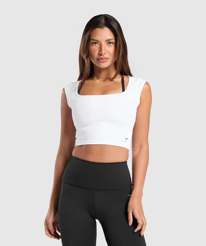 Gymshark Everyday C&S Trend Crop Top - White sold by Gymshark