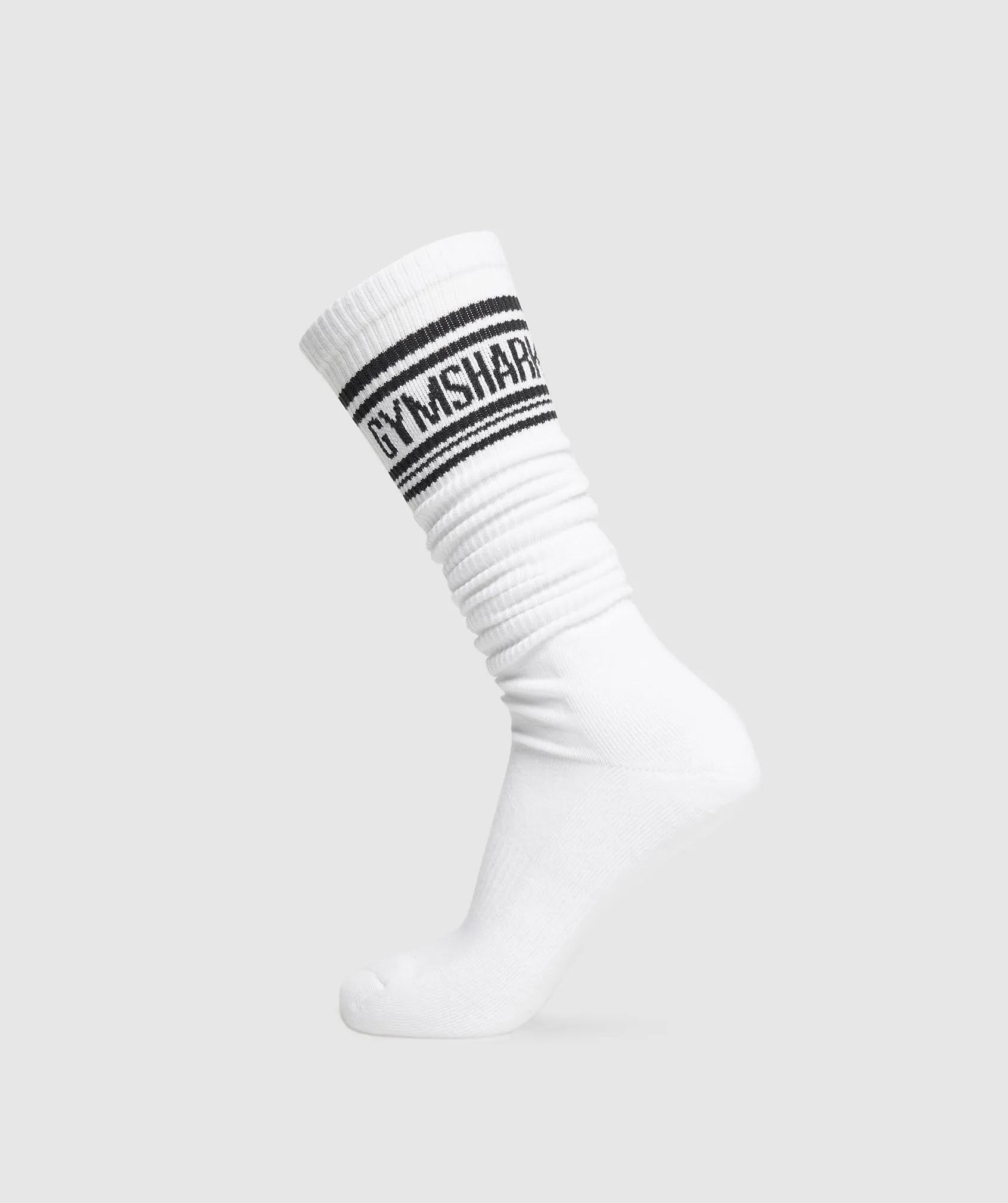 Gymshark Long Stripe Socks - White sold by Gymshark