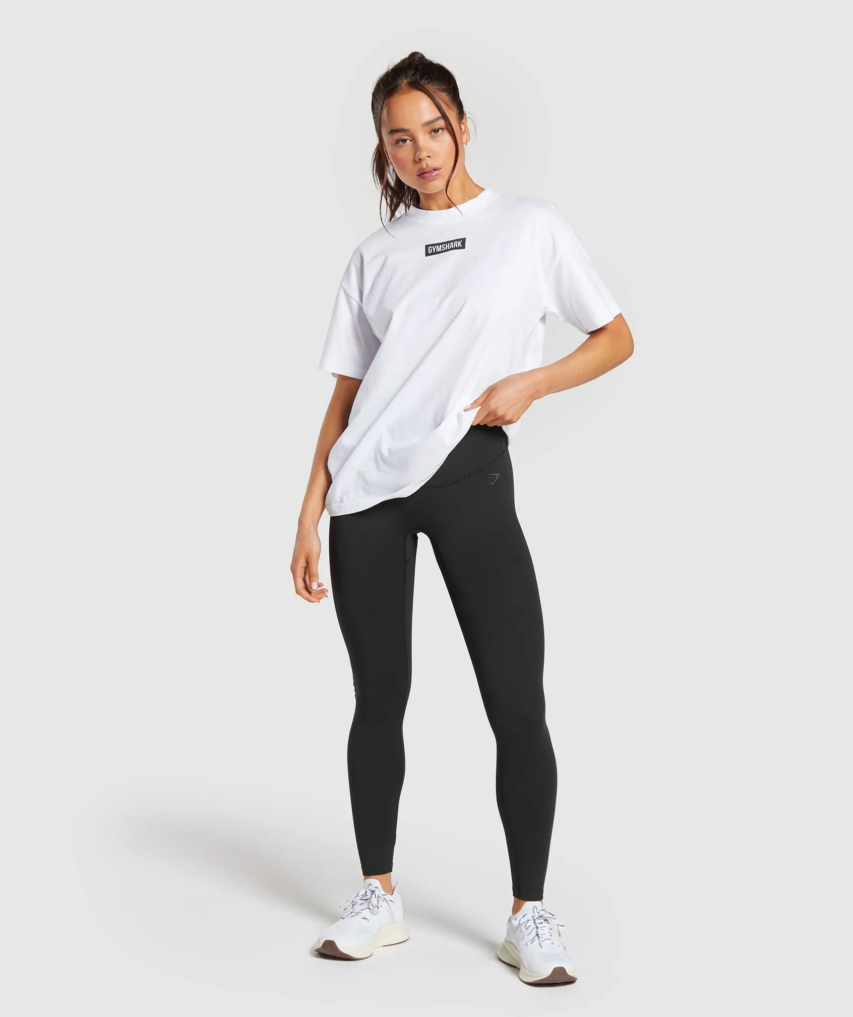 Gymshark Block Oversized T-Shirt - White sold by Gymshark product image thumbnail 4