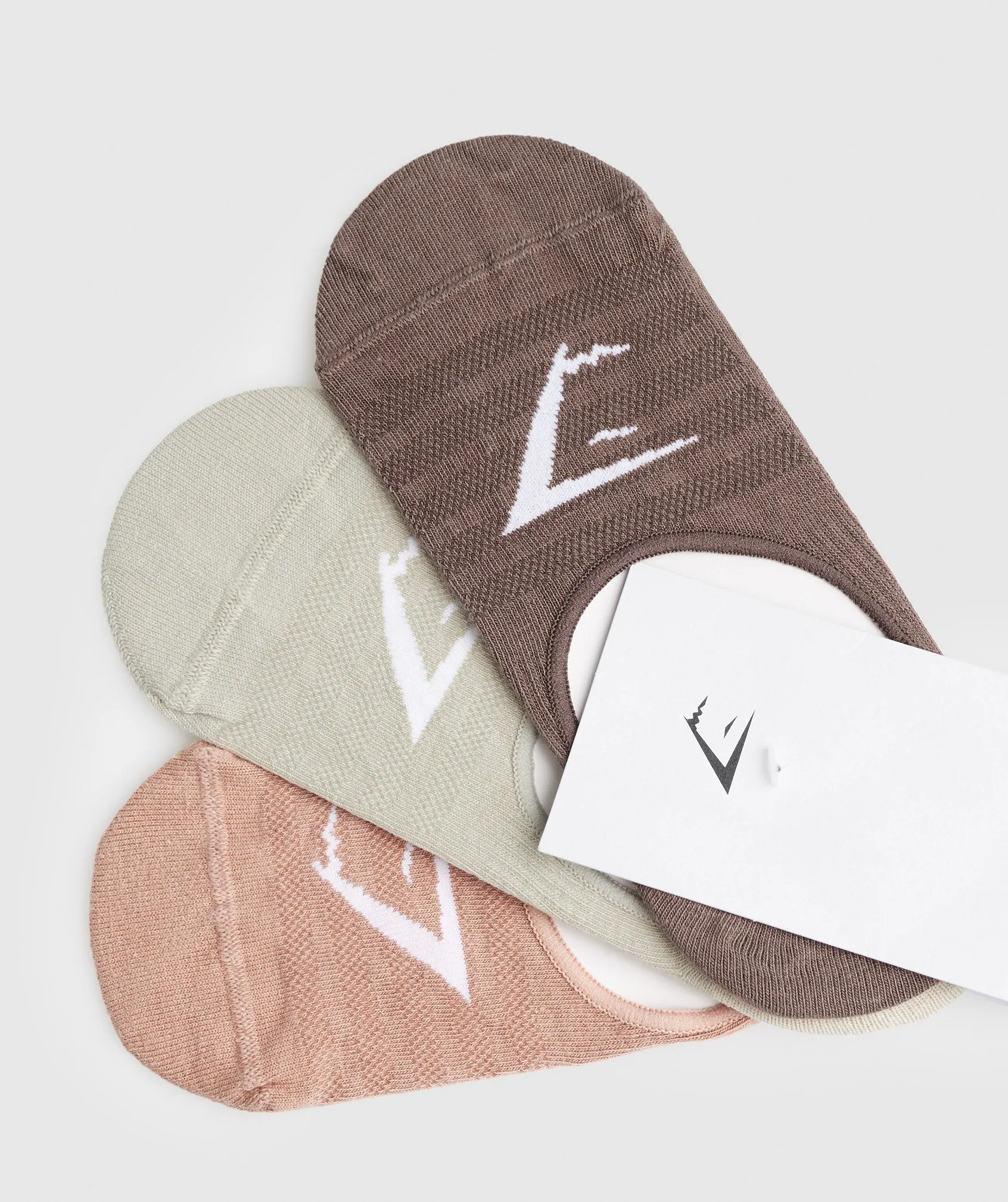 Gymshark No Show Socks 3pk - Faded Pink/Penny Brown/Washed Stone Brown sold by Gymshark product image thumbnail 2