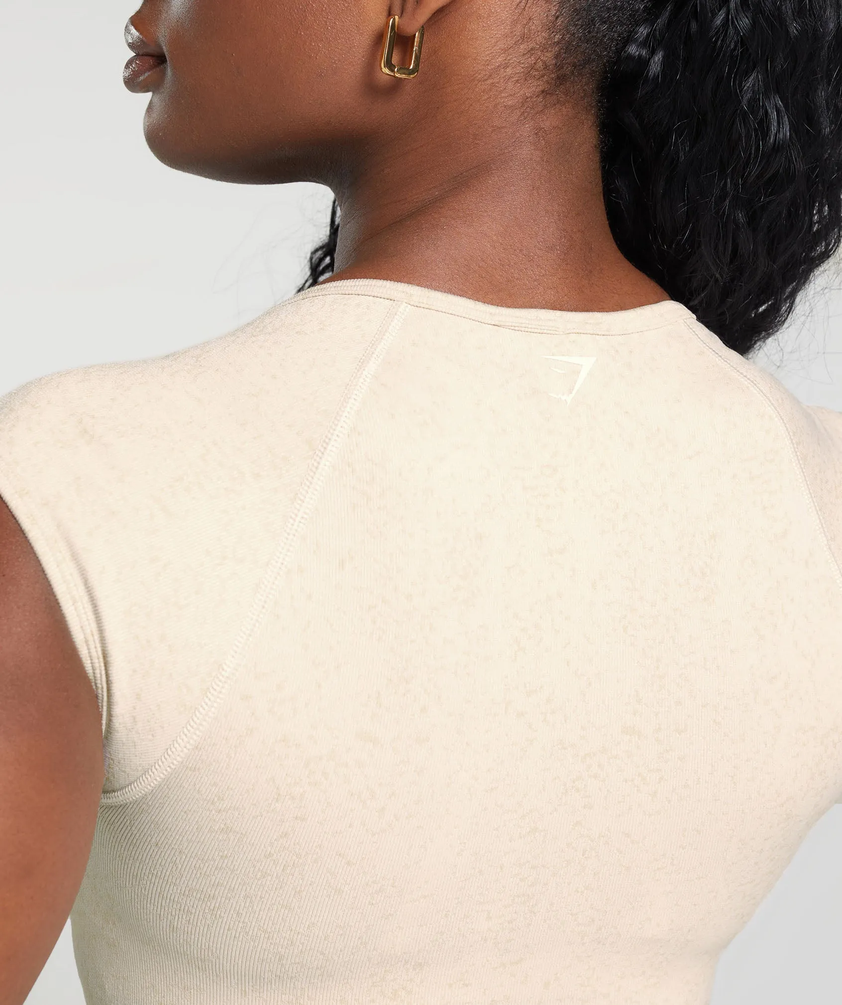 Gymshark Adapt Fleck Seamless Crop Top - Coconut White sold by Gymshark product image thumbnail 5