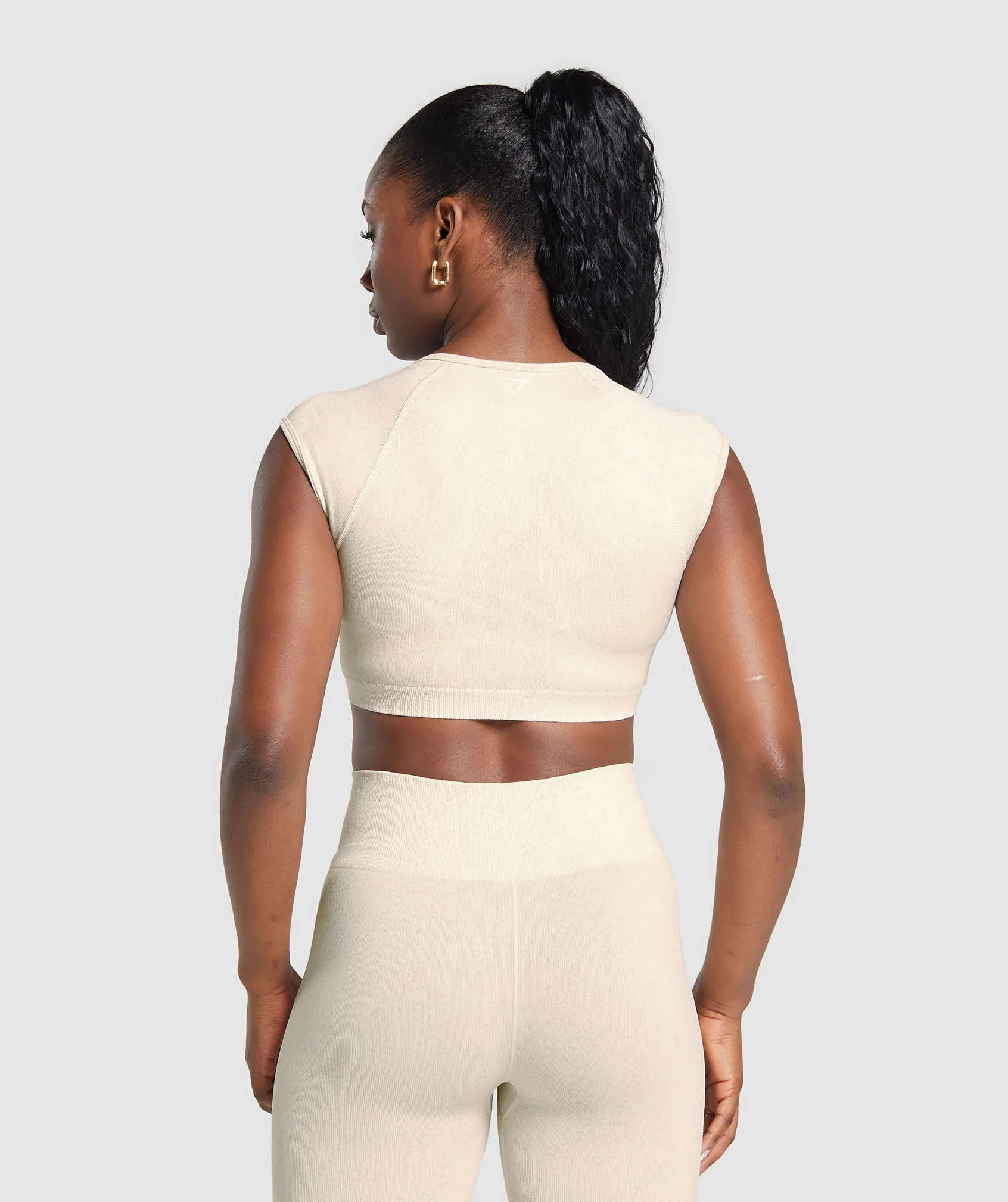 Gymshark Adapt Fleck Seamless Crop Top - Coconut White sold by Gymshark product image thumbnail 2