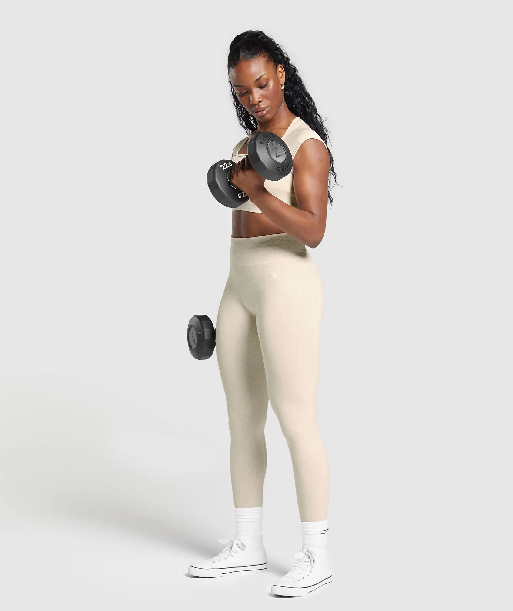 Gymshark Adapt Fleck Seamless Crop Top - Coconut White sold by Gymshark product image thumbnail 4