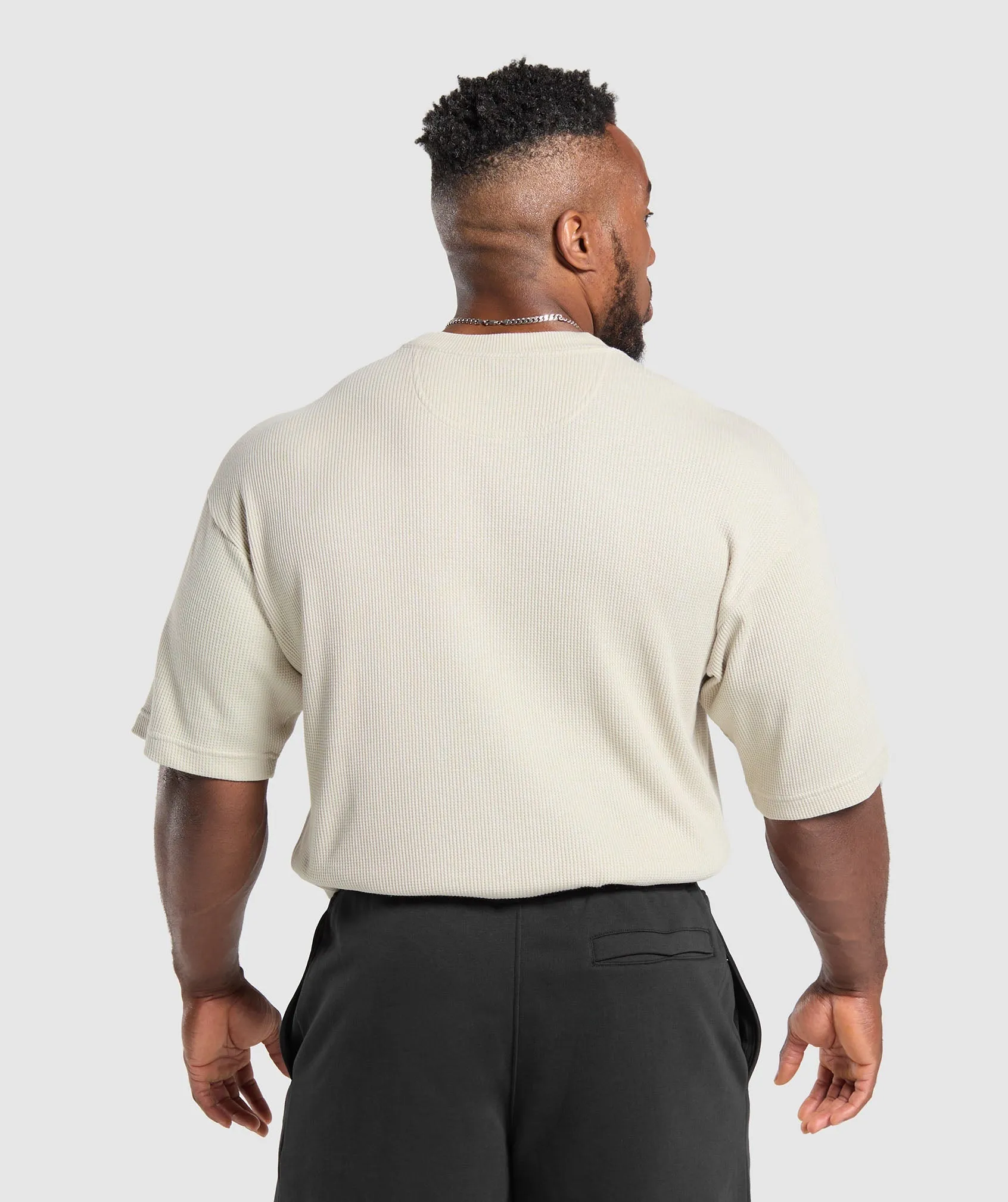 Gymshark Waffle Oversized T-Shirt - Pebble Grey sold by Gymshark product image thumbnail 2