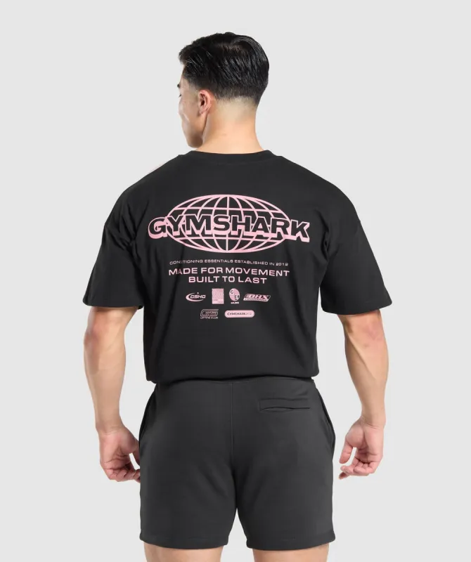 Gymshark Worldwide T-Shirt - Black sold by Gymshark