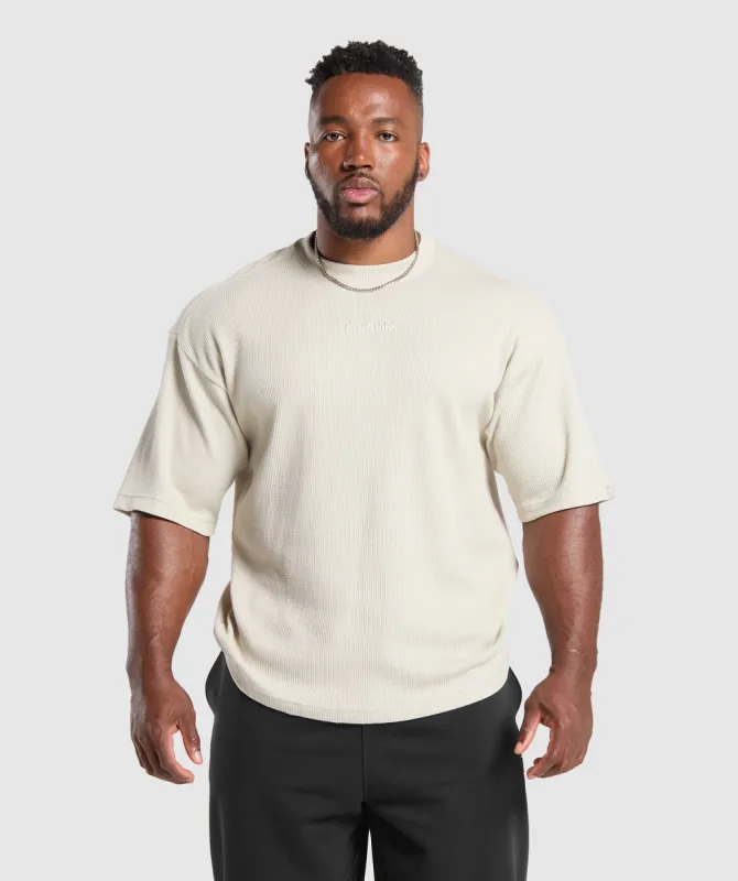 Gymshark Waffle Oversized T-Shirt - Pebble Grey sold by Gymshark