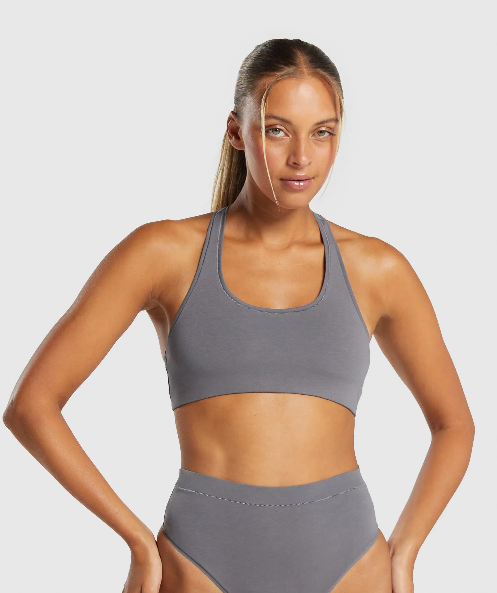 Gymshark Cotton Bralette - Brushed Grey sold by Gymshark