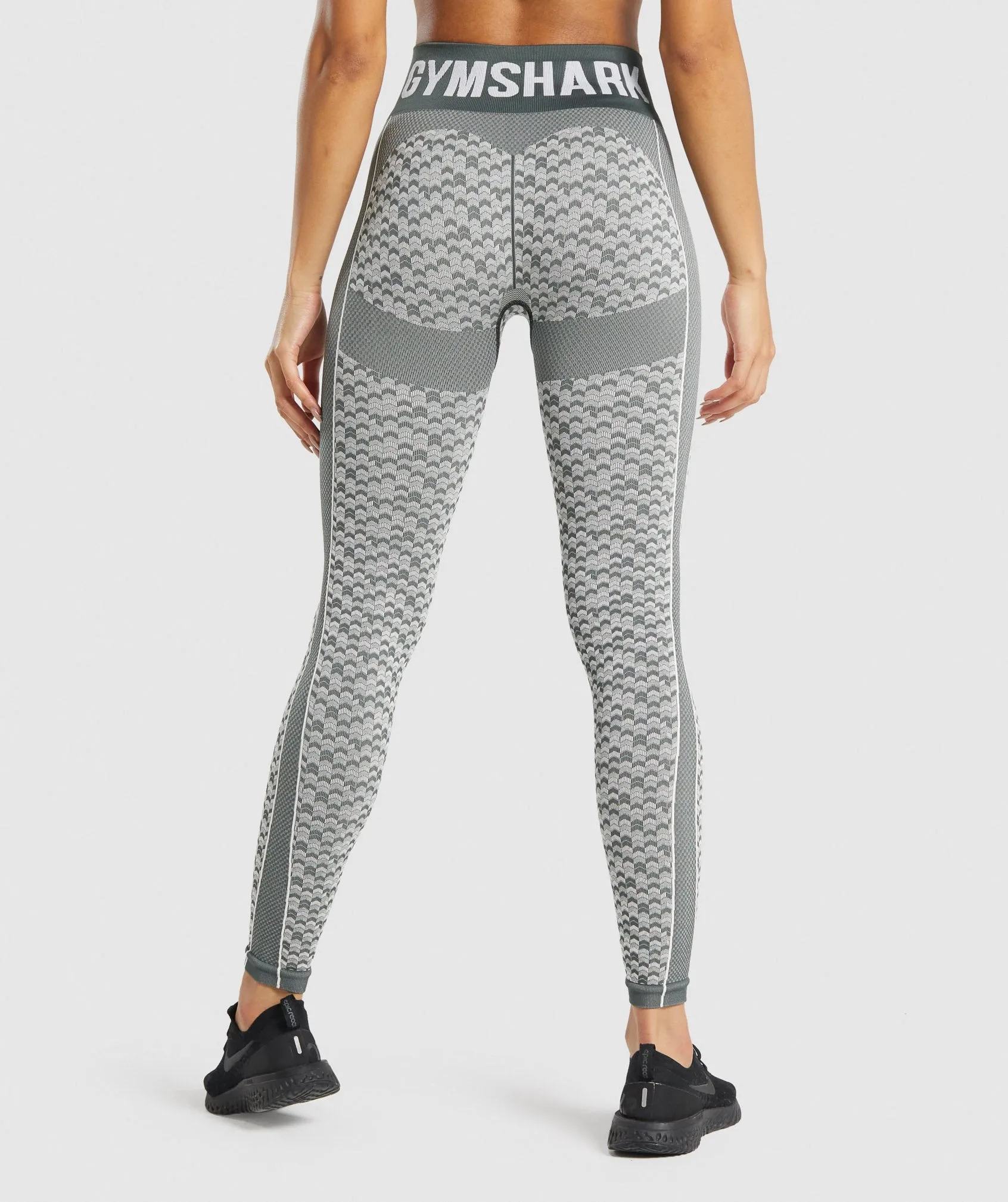 Gymshark WTFlex Seamless High Waisted Leggings - Chevron | Charcoal sold by Gymshark product image thumbnail 2