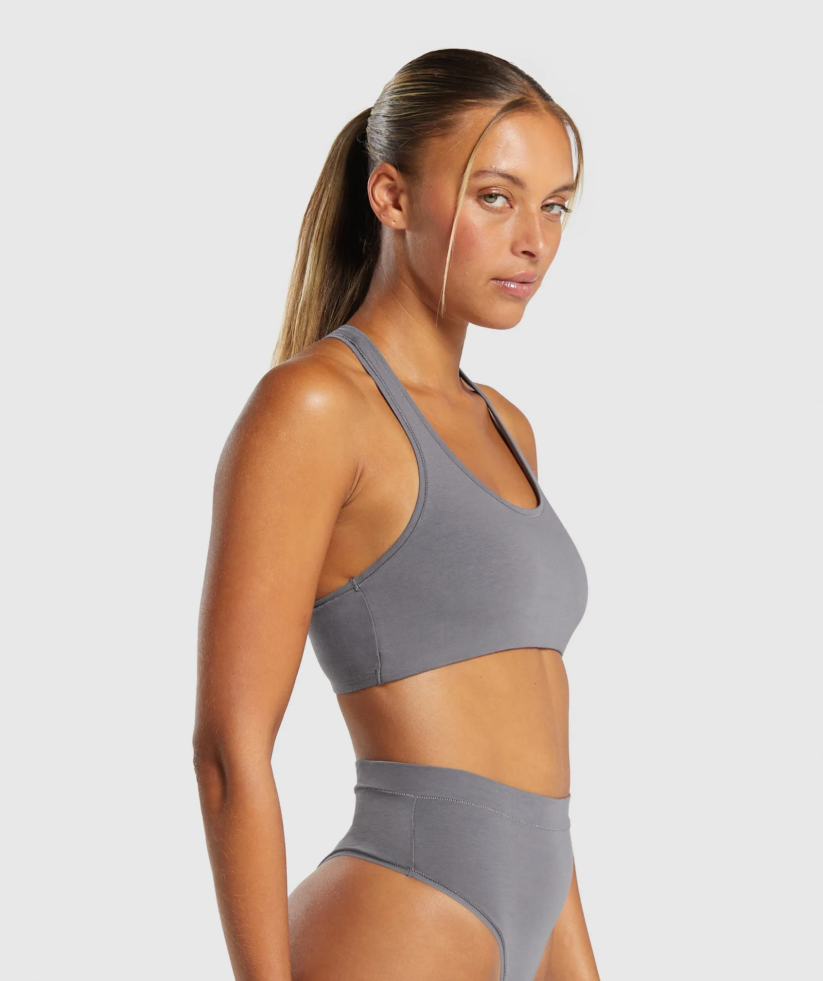 Gymshark Cotton Bralette - Brushed Grey sold by Gymshark product image thumbnail 3