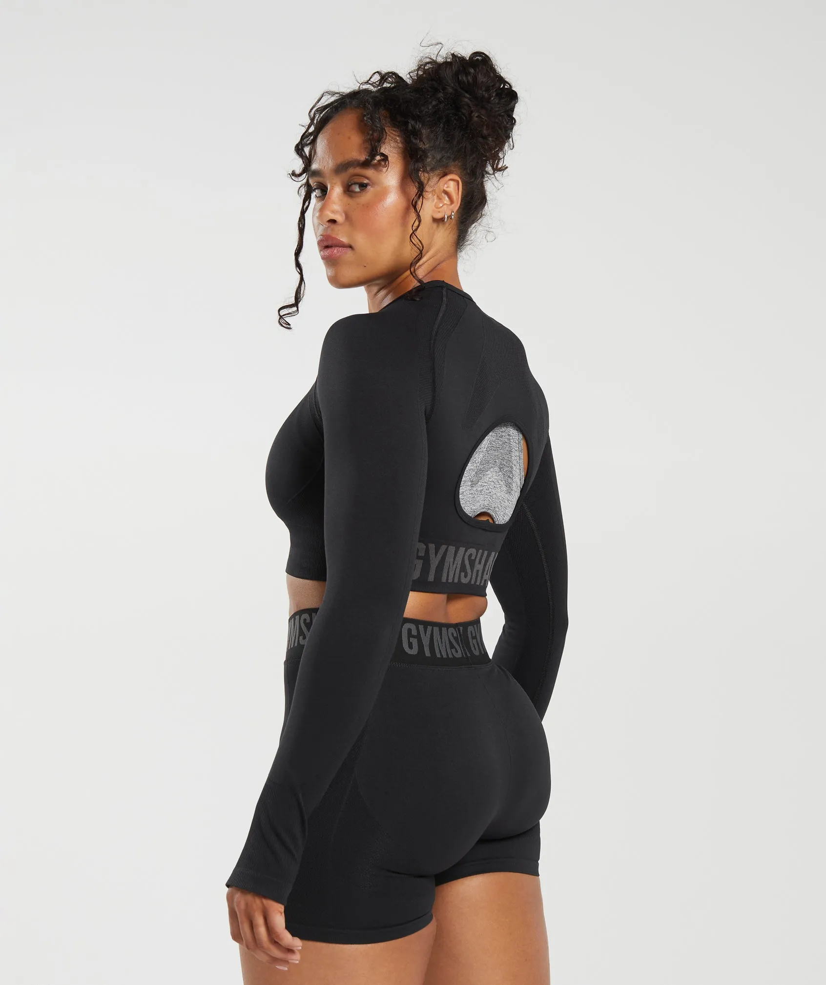 Gymshark Flex Sports Long Sleeve Crop Top - Black sold by Gymshark product image thumbnail 3