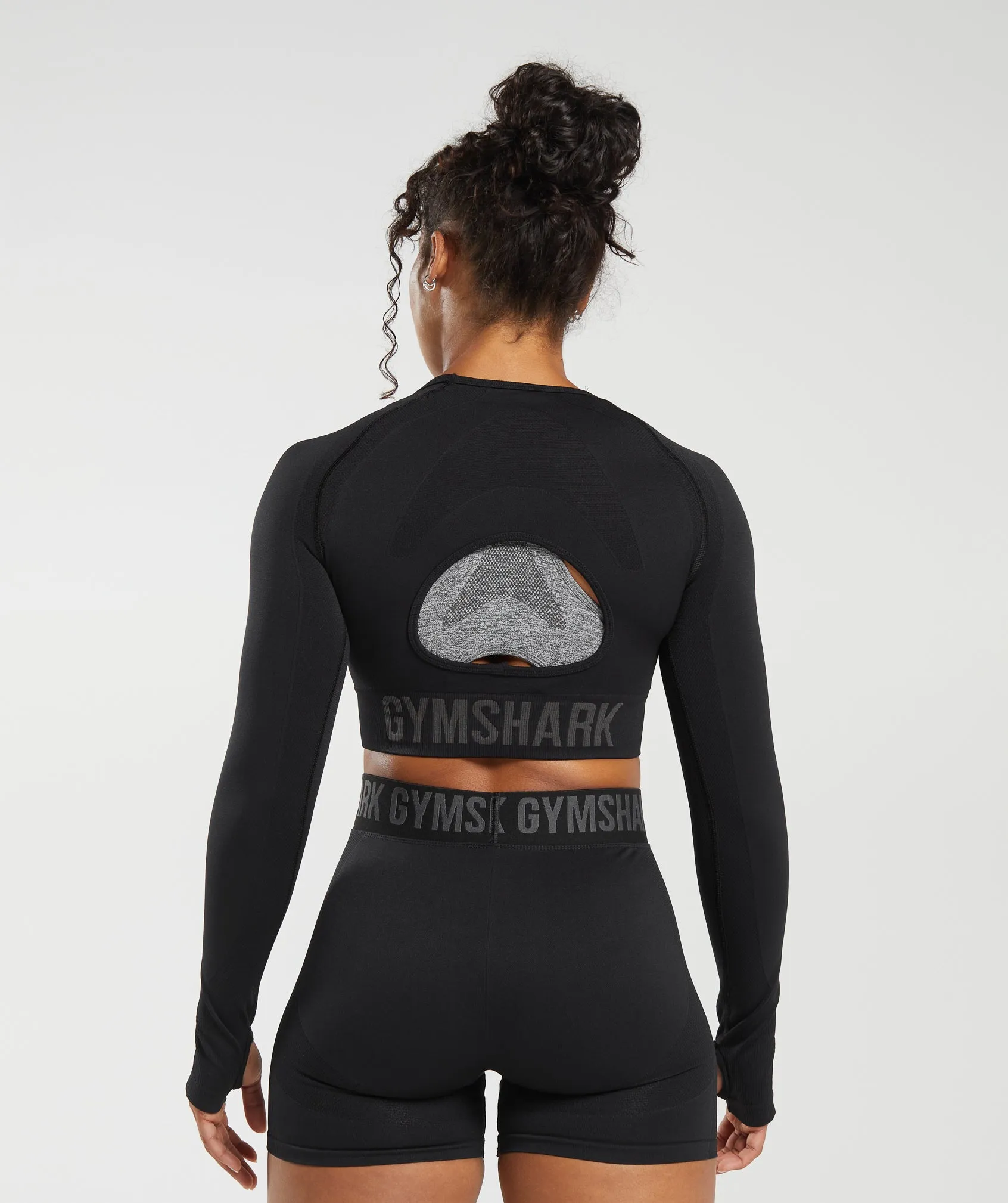 Gymshark Flex Sports Long Sleeve Crop Top - Black sold by Gymshark product image thumbnail 2