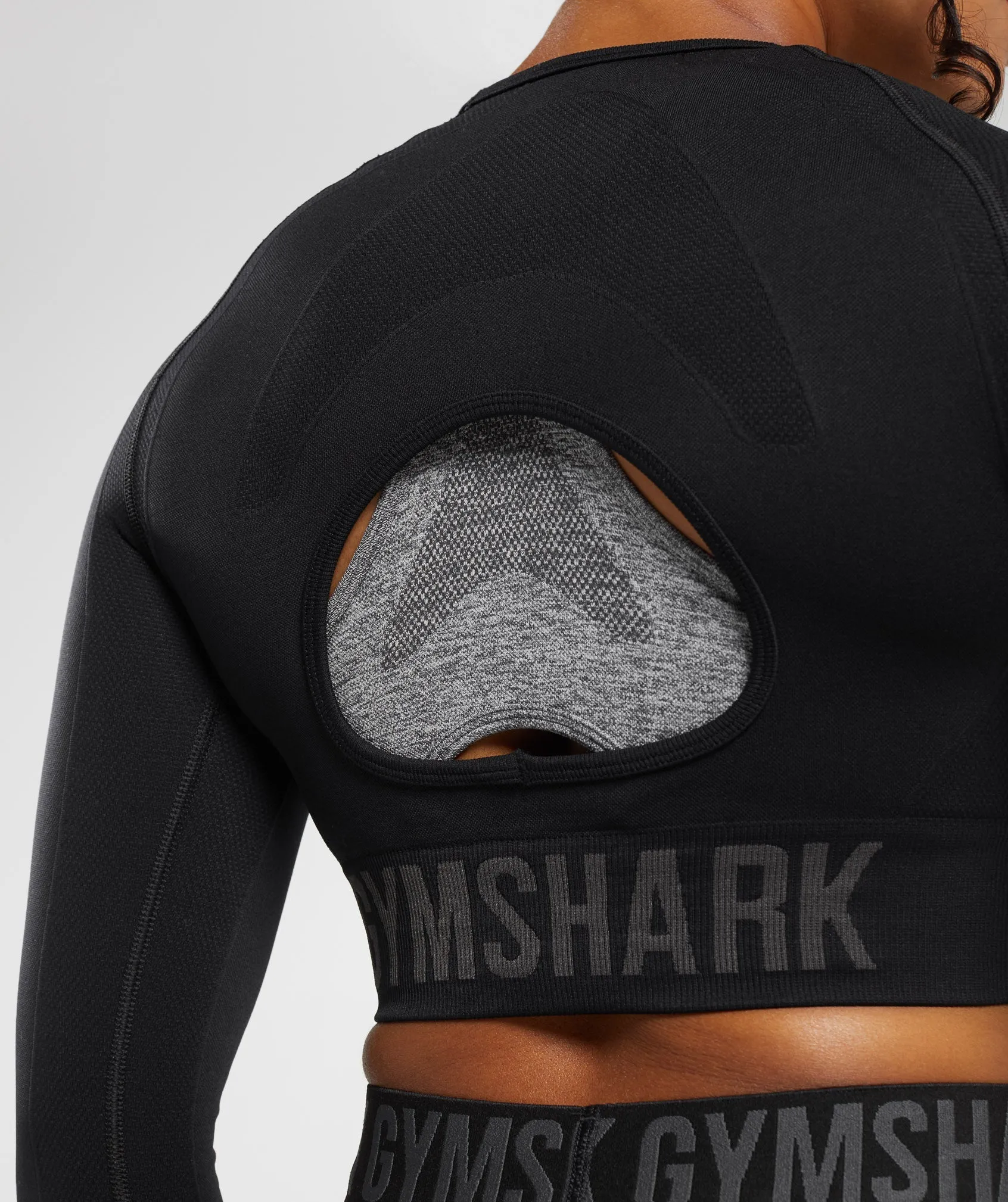 Gymshark Flex Sports Long Sleeve Crop Top - Black sold by Gymshark product image thumbnail 5