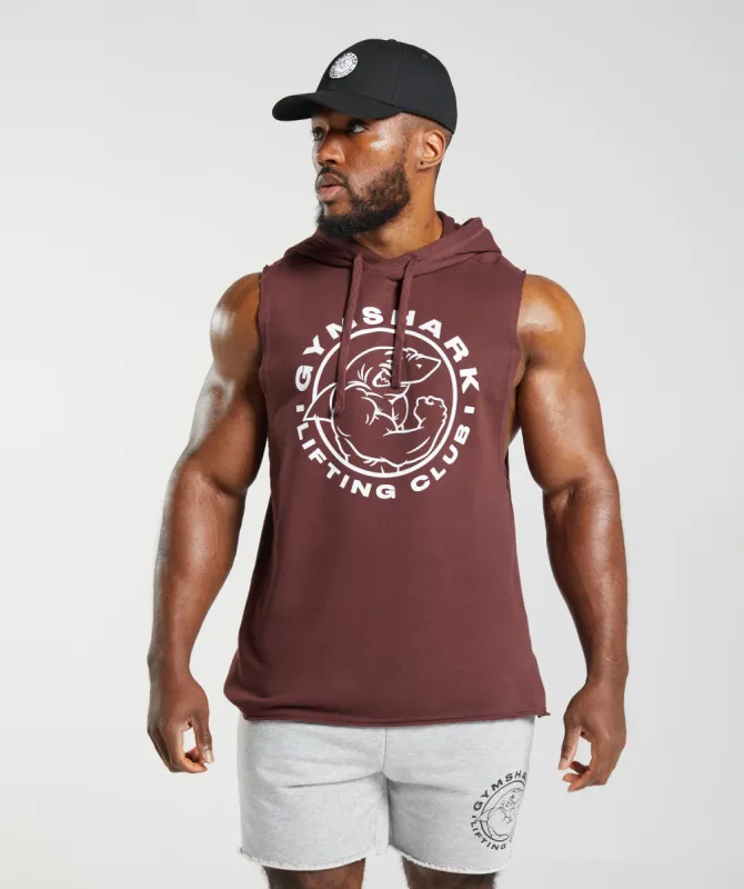 Gymshark Legacy Drop Arm Hoodie - Cherry Brown sold by Gymshark