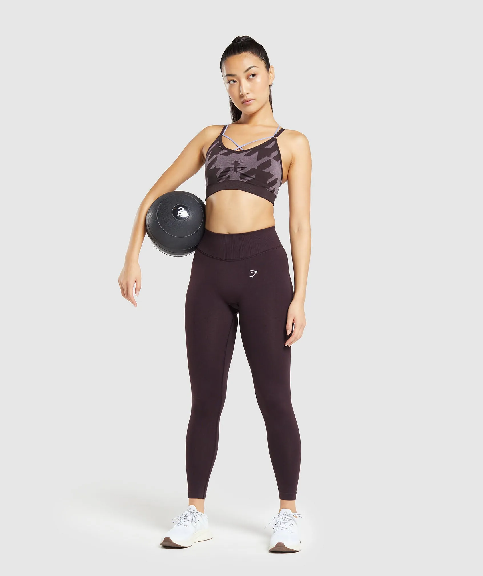 Gymshark Apex Limit Seamless Ruched Sports Bra - Plum Brown/Powder Lilac sold by Gymshark product image thumbnail 4