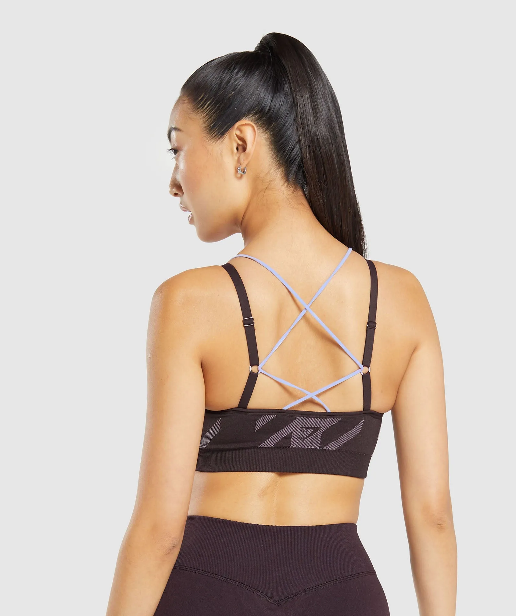Gymshark Apex Limit Seamless Ruched Sports Bra - Plum Brown/Powder Lilac sold by Gymshark product image thumbnail 2