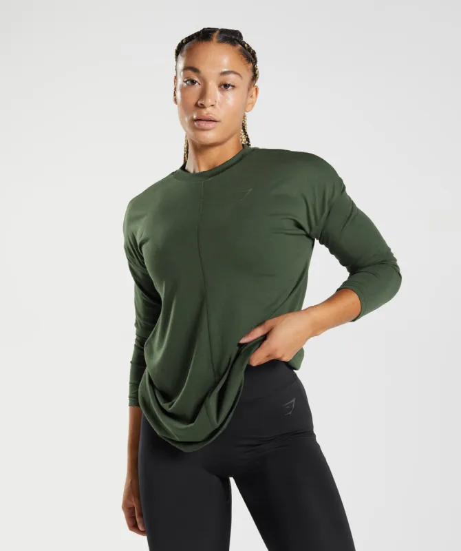 GS Power Long Sleeve T-Shirt - Moss Olive sold by Gymshark