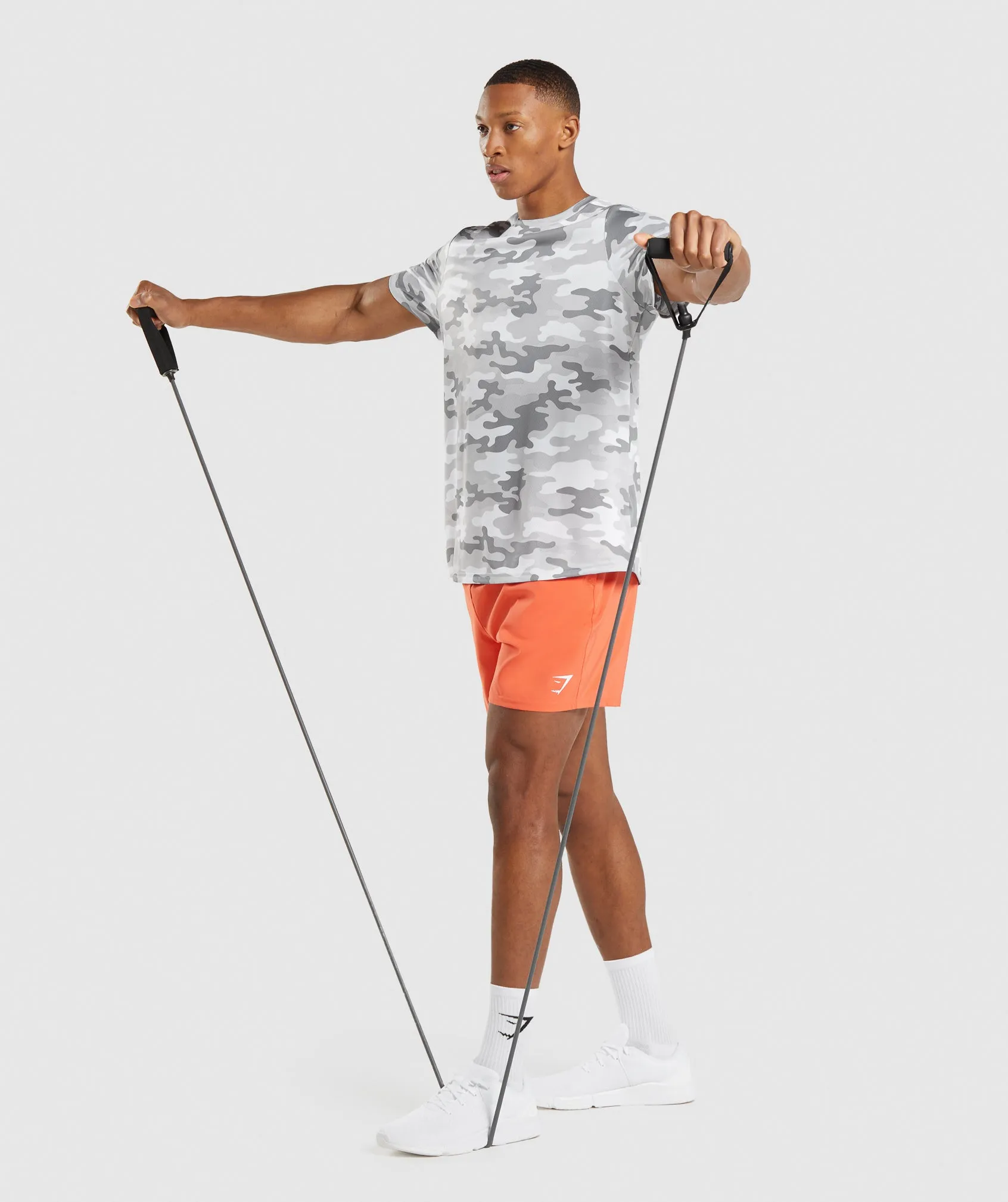 Gymshark Arrival T-Shirt - Light Grey Print sold by Gymshark product image thumbnail 4