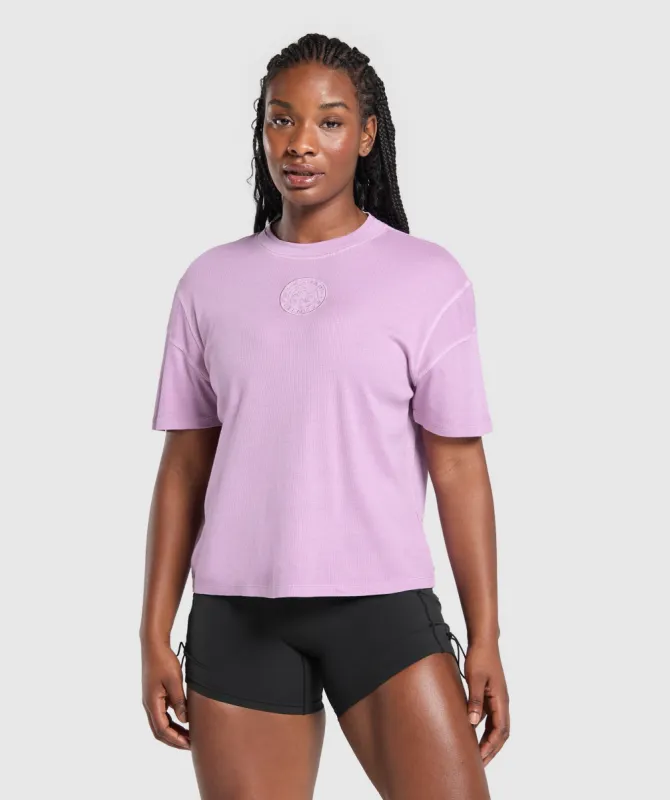Gymshark Premium Legacy Washed Oversized T-Shirt - Warm Lilac sold by Gymshark