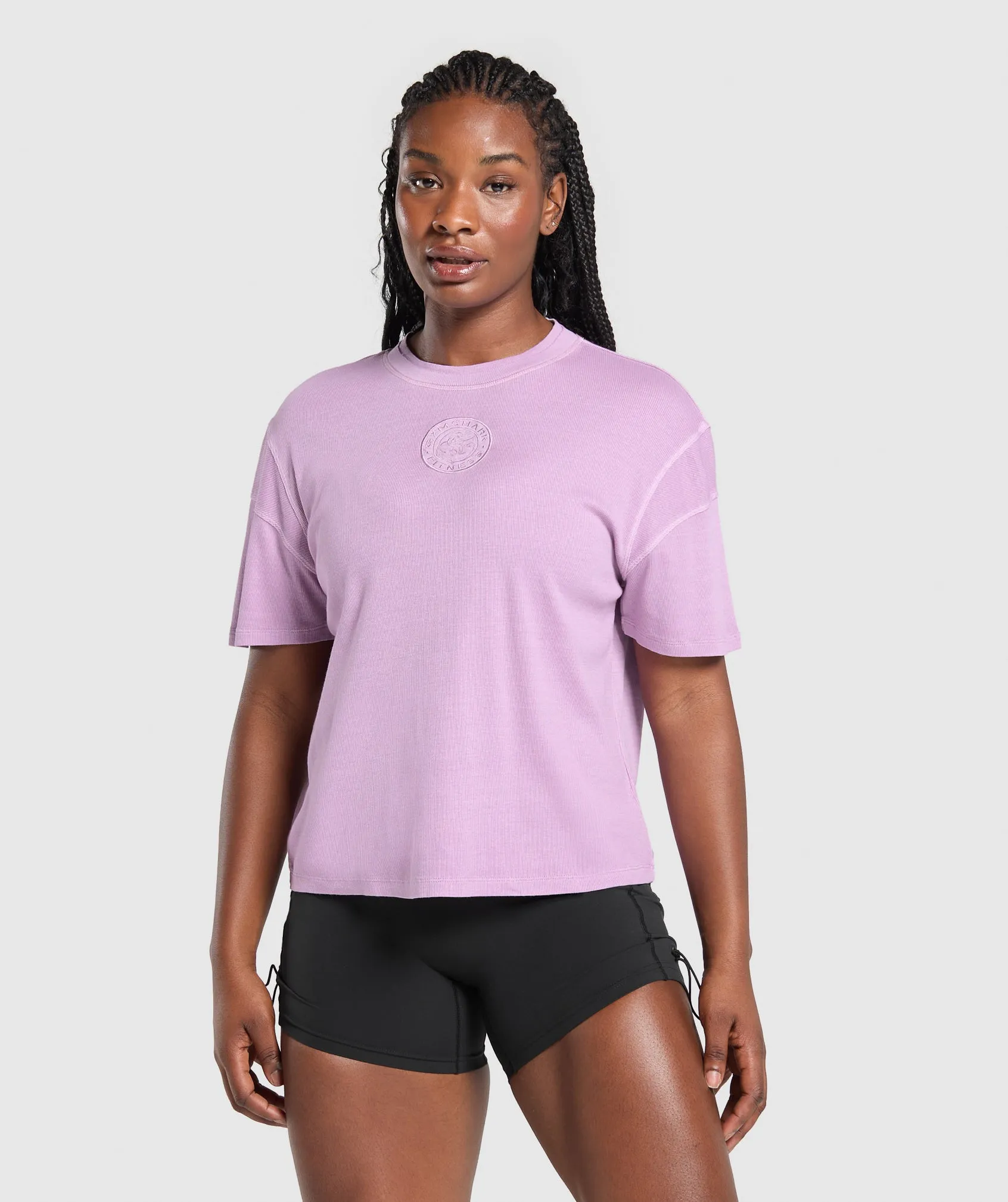 Gymshark Premium Legacy Washed Oversized T-Shirt - Warm Lilac sold by Gymshark