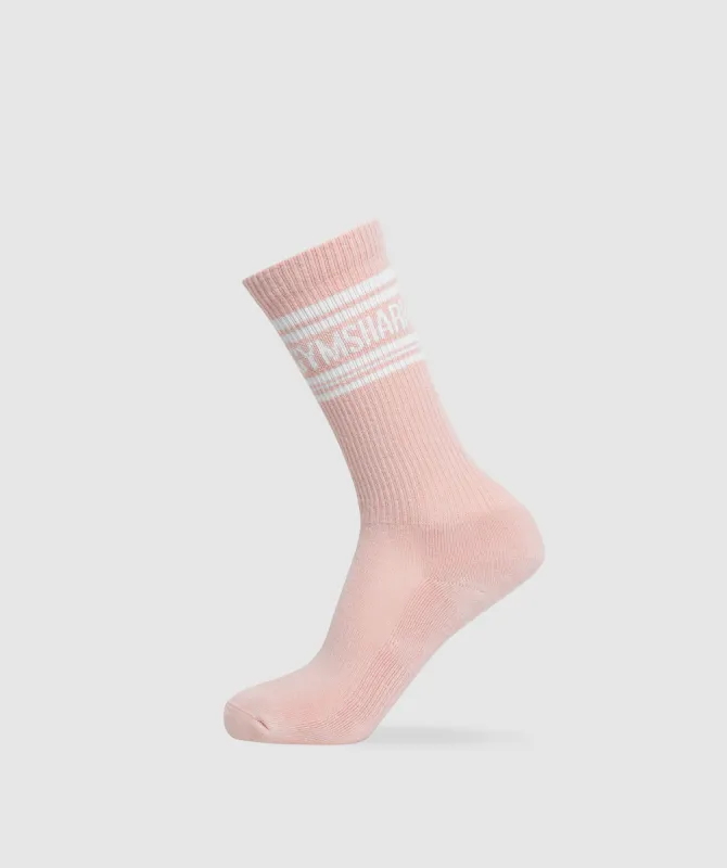 Gymshark Stripe Crew Single - Light Pink/White sold by Gymshark