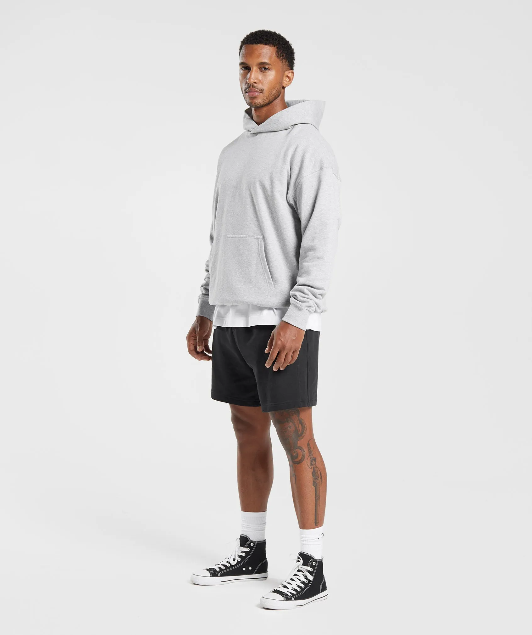Gymshark Rest Day Essentials Hoodie - Light Grey Core Marl sold by Gymshark product image thumbnail 4
