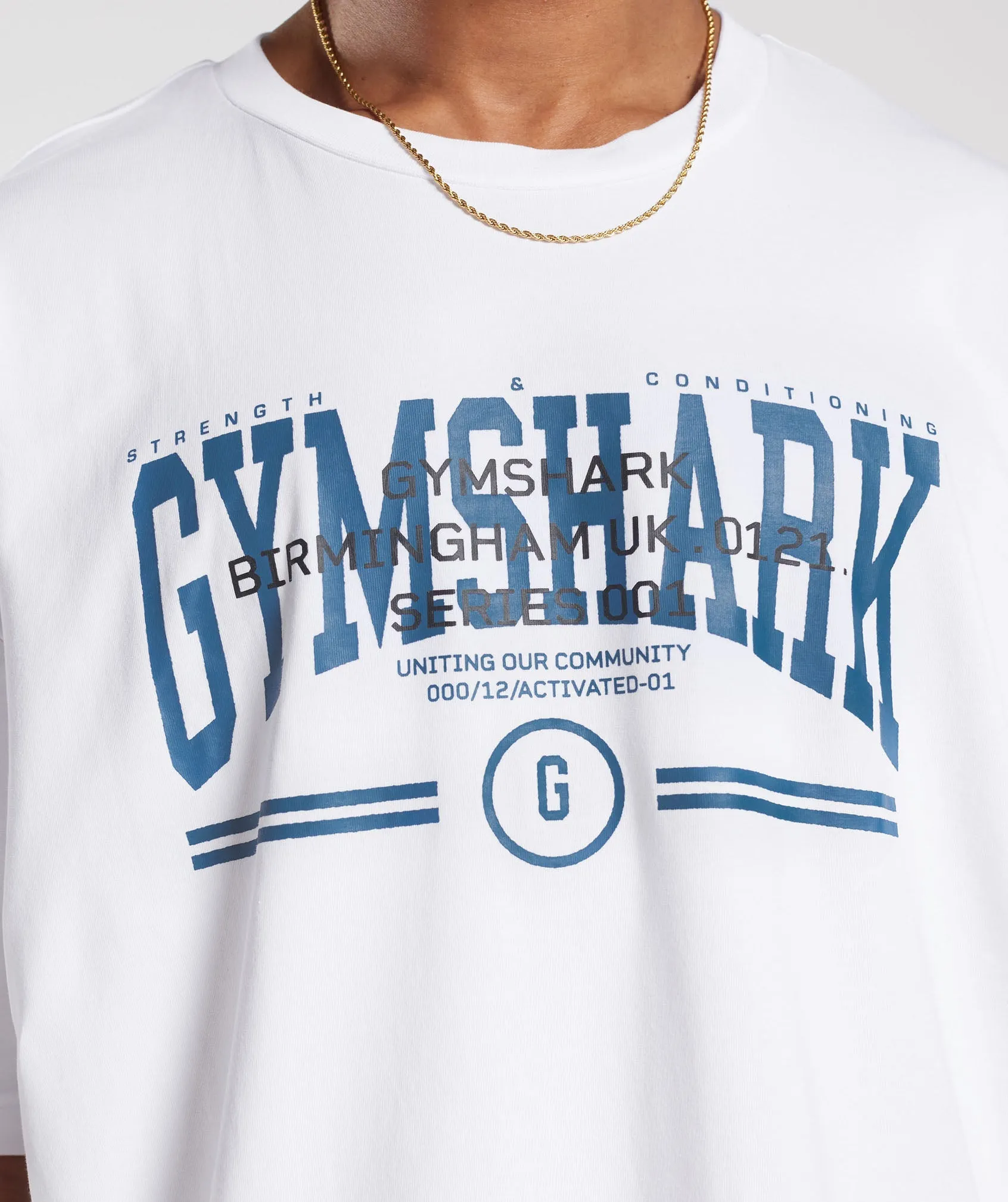 Gymshark Collegiate Oversized T-Shirt - White sold by Gymshark product image thumbnail 5