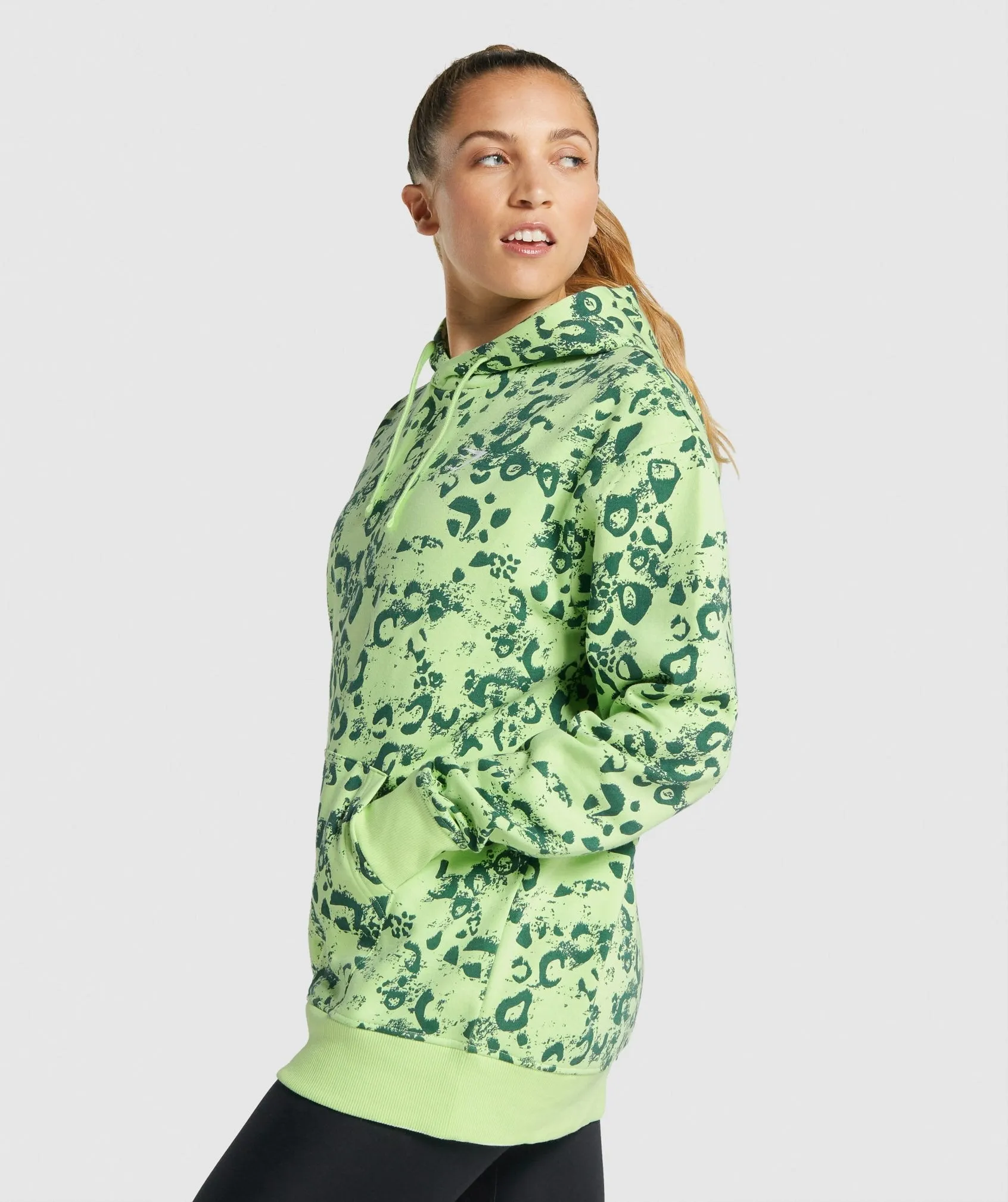 Gymshark Animal Graphic Hoodie - Lime/Dark Green Print sold by Gymshark product image thumbnail 3