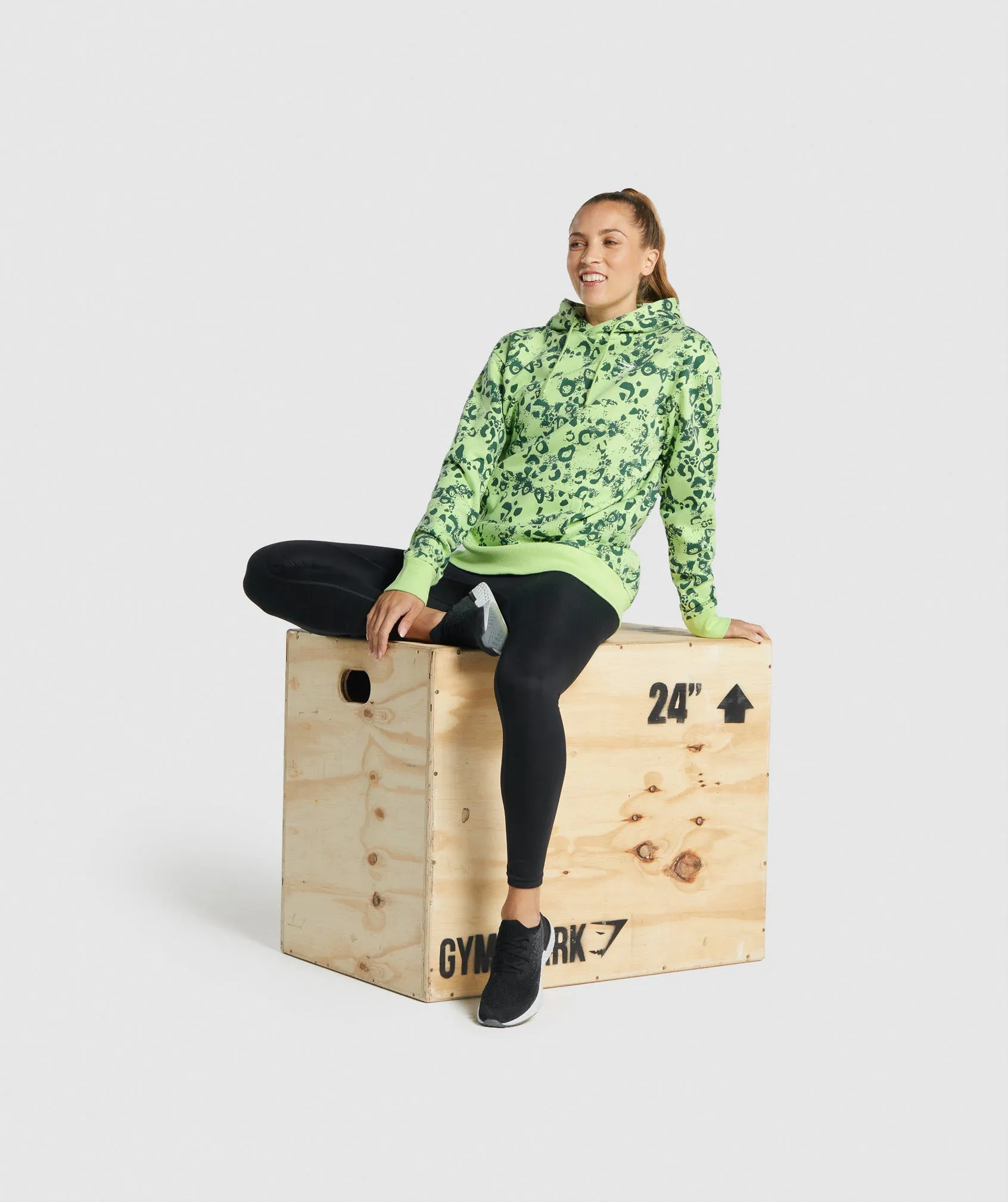 Gymshark Animal Graphic Hoodie - Lime/Dark Green Print sold by Gymshark product image thumbnail 4