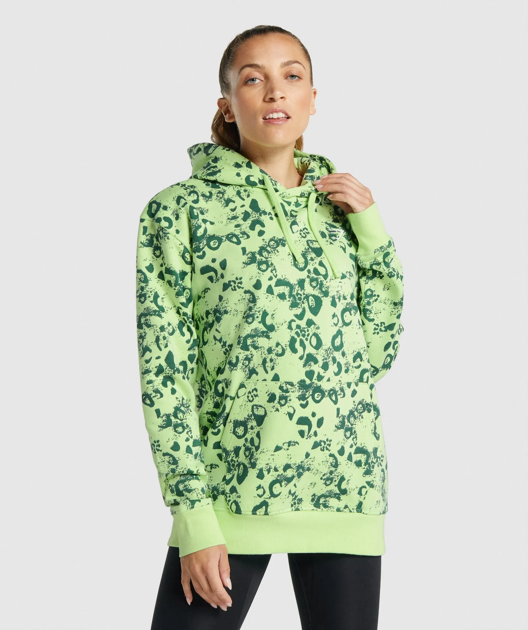 Gymshark Animal Graphic Hoodie - Lime/Dark Green Print sold by Gymshark