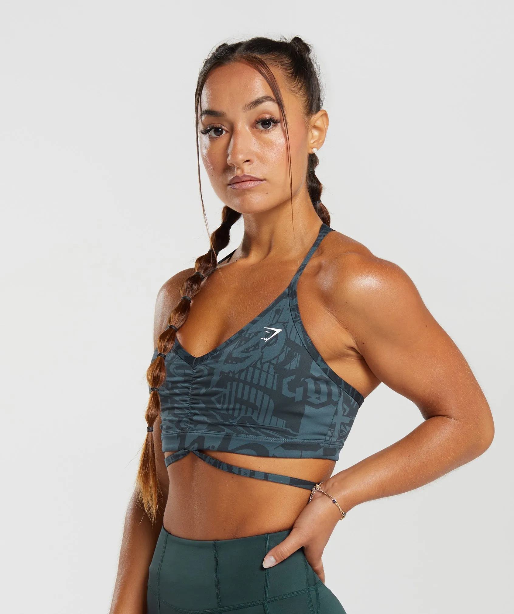 GS Power Strappy Sports Bra - Smokey Teal sold by Gymshark product image thumbnail 3