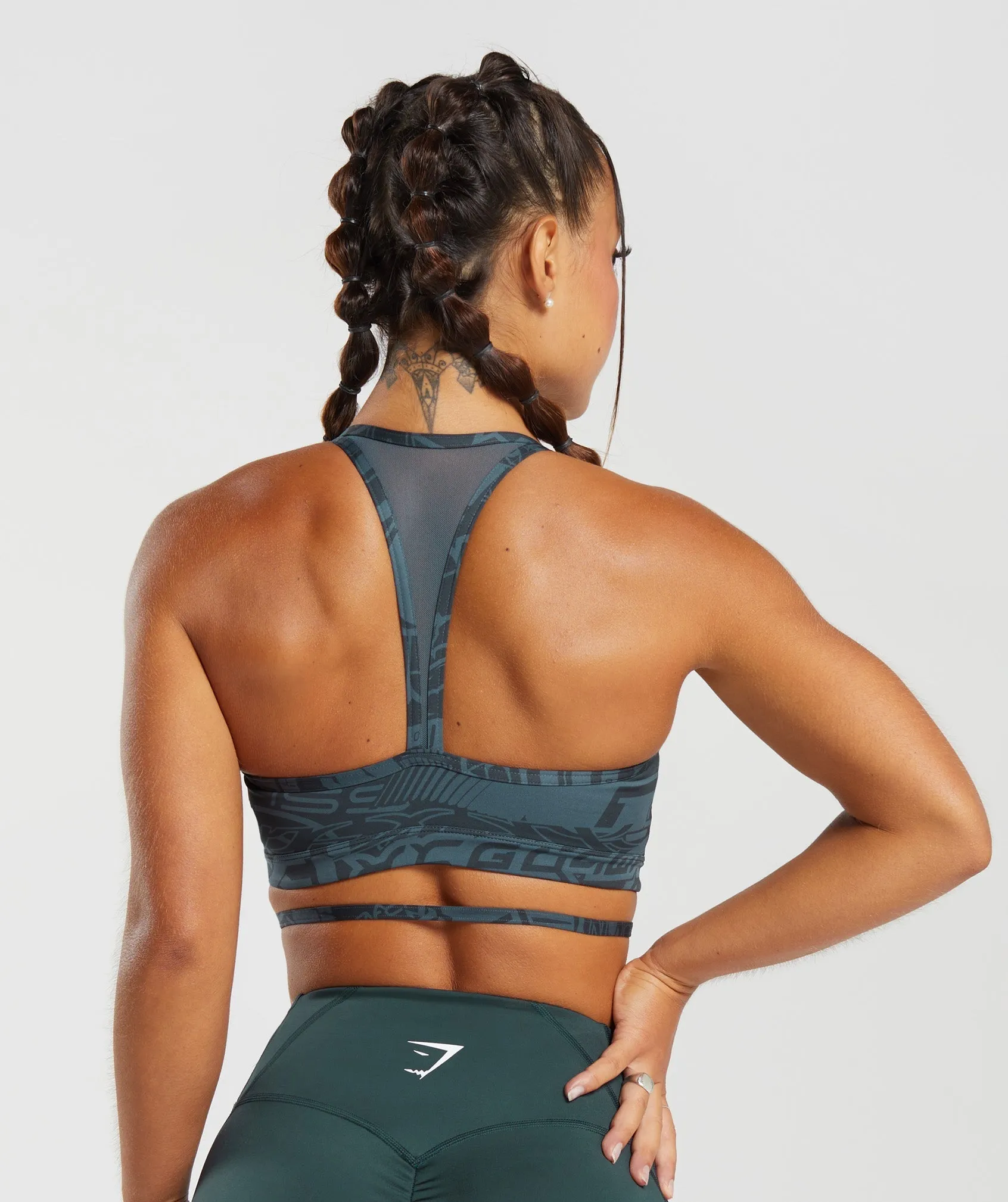 GS Power Strappy Sports Bra - Smokey Teal sold by Gymshark product image thumbnail 2