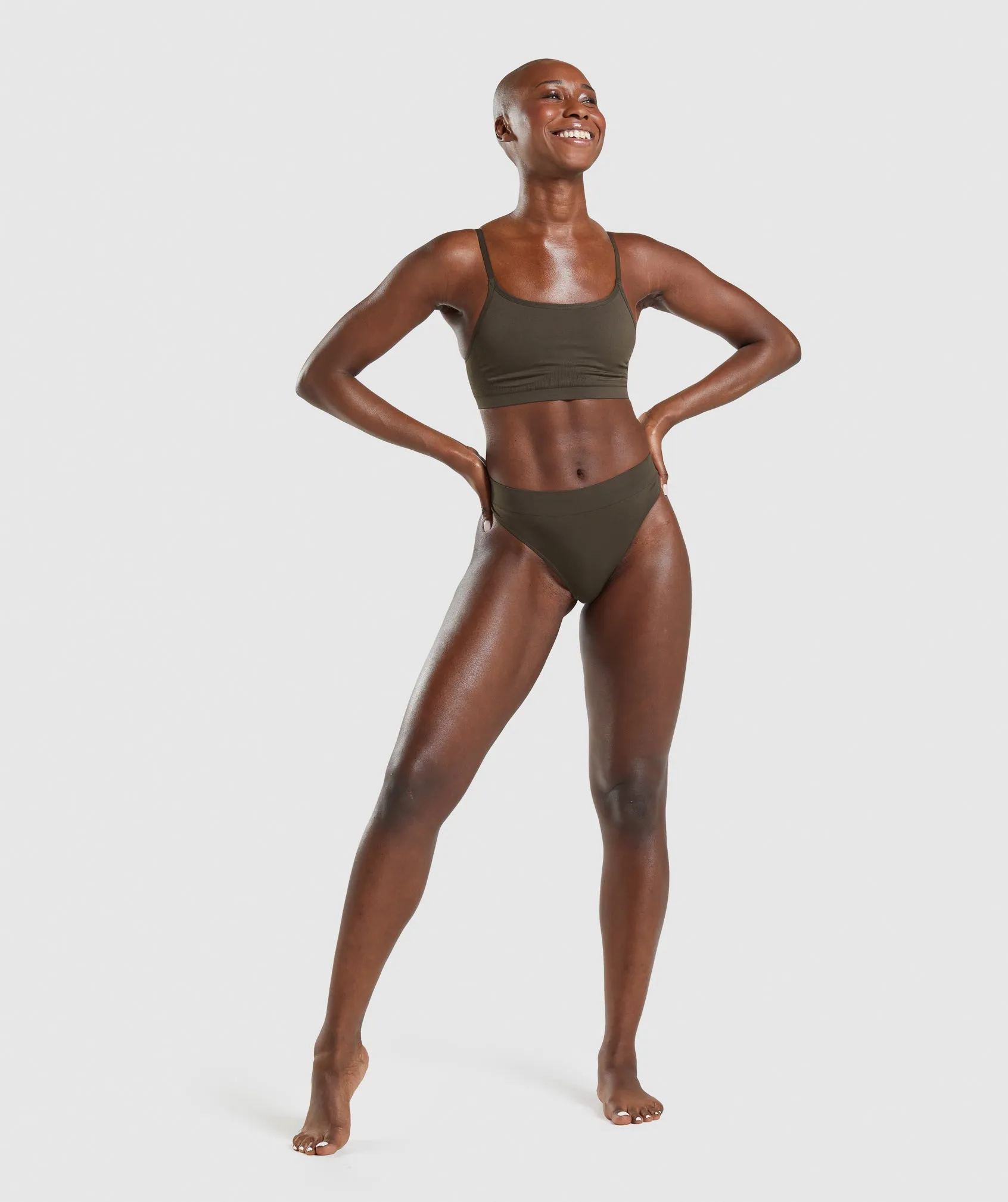 Gymshark Seamless Scoop Neck Bralette - Espresso Brown sold by Gymshark product image thumbnail 4