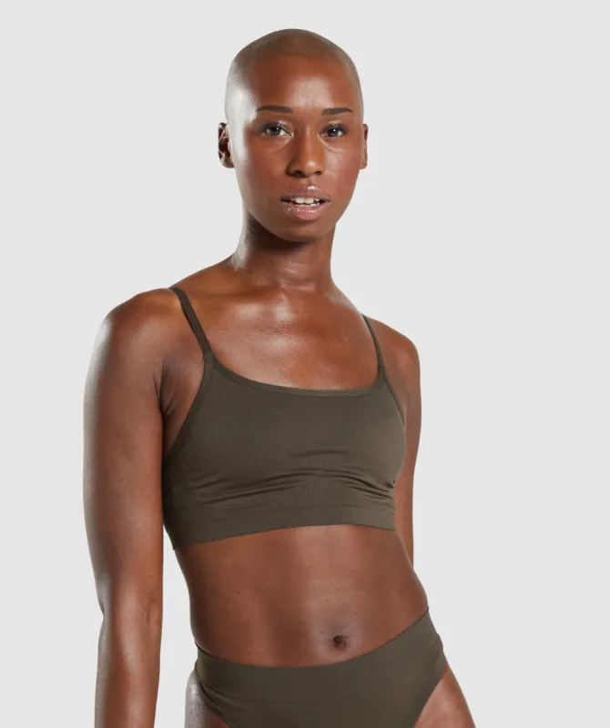 Gymshark Seamless Scoop Neck Bralette - Espresso Brown sold by Gymshark