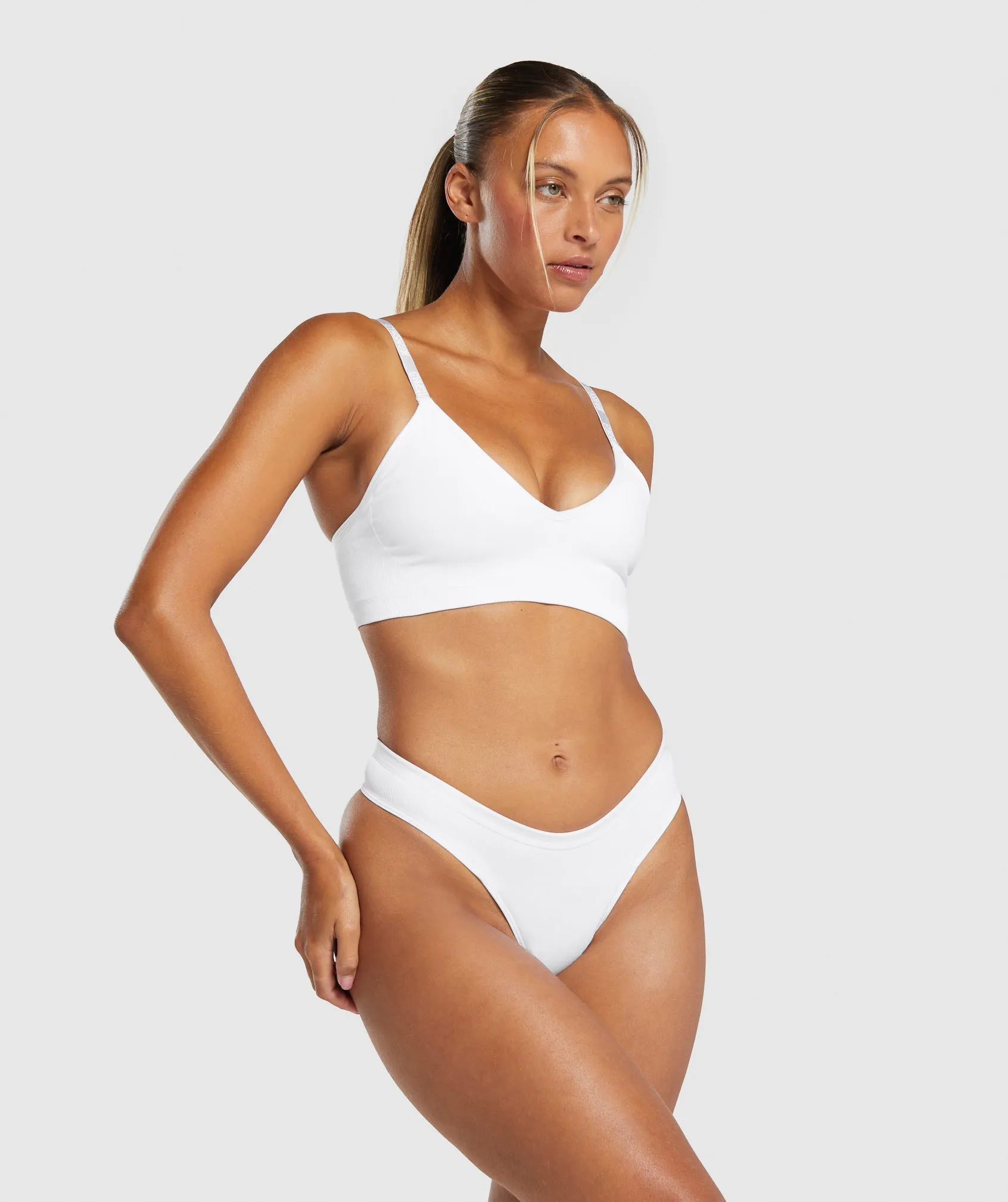 Gymshark Seamless V Neck Bralette - White sold by Gymshark product image thumbnail 4