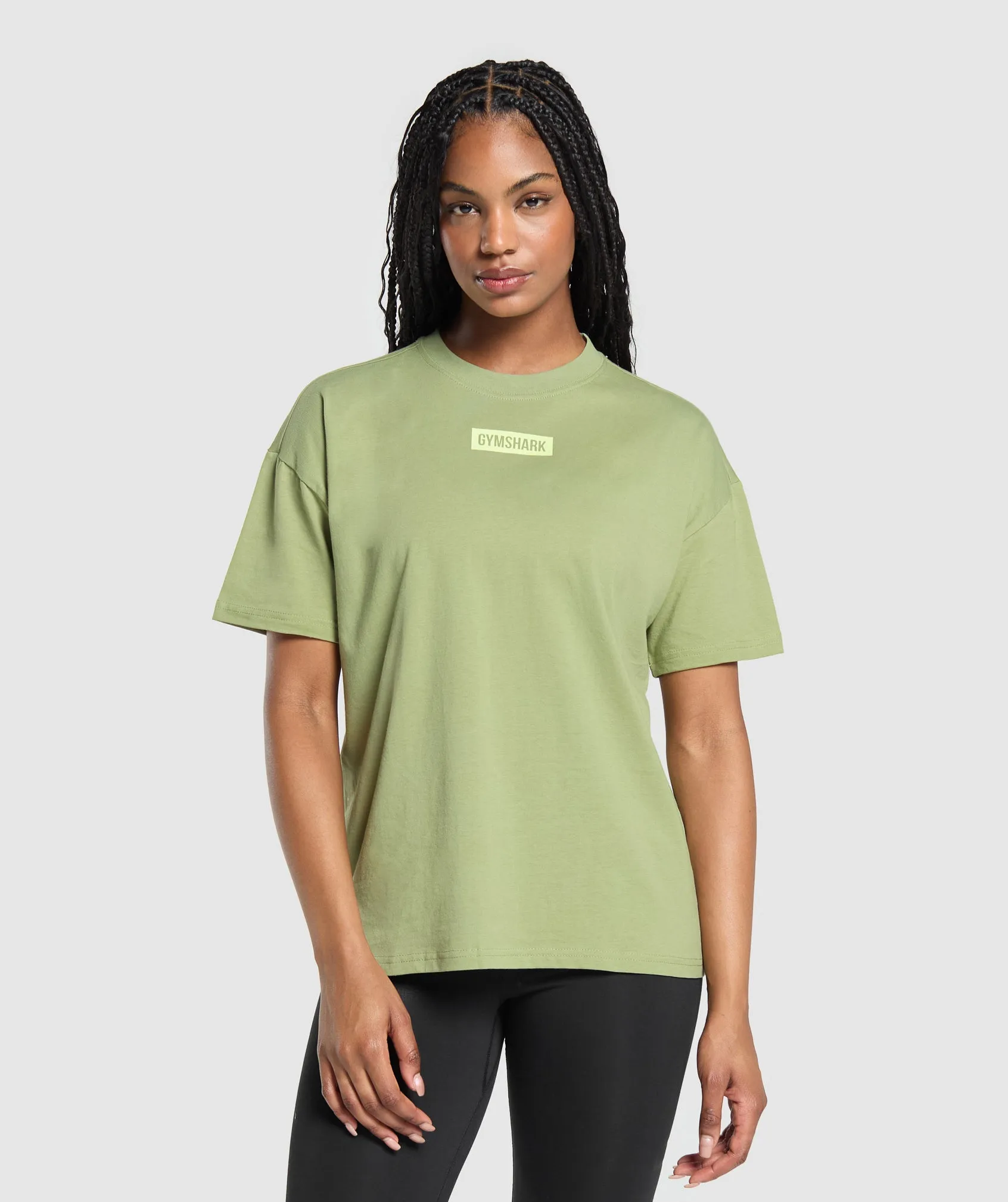 Gymshark Block Oversized T-Shirt - Natural Sage Green sold by Gymshark