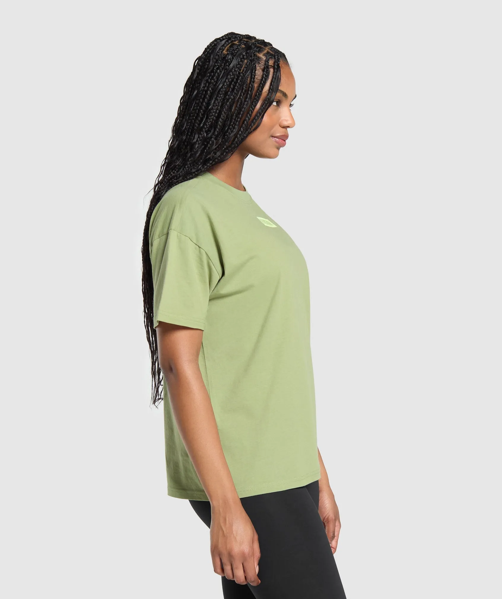 Gymshark Block Oversized T-Shirt - Natural Sage Green sold by Gymshark product image thumbnail 3