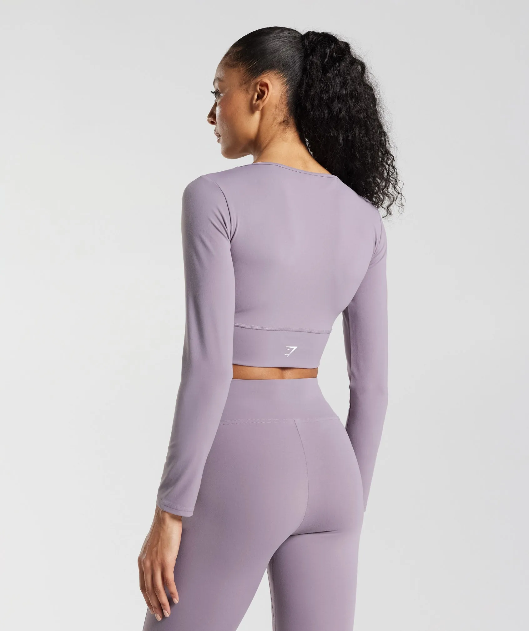 Gymshark Crossover Long Sleeve Crop Top - Slate Lavender sold by Gymshark product image thumbnail 2
