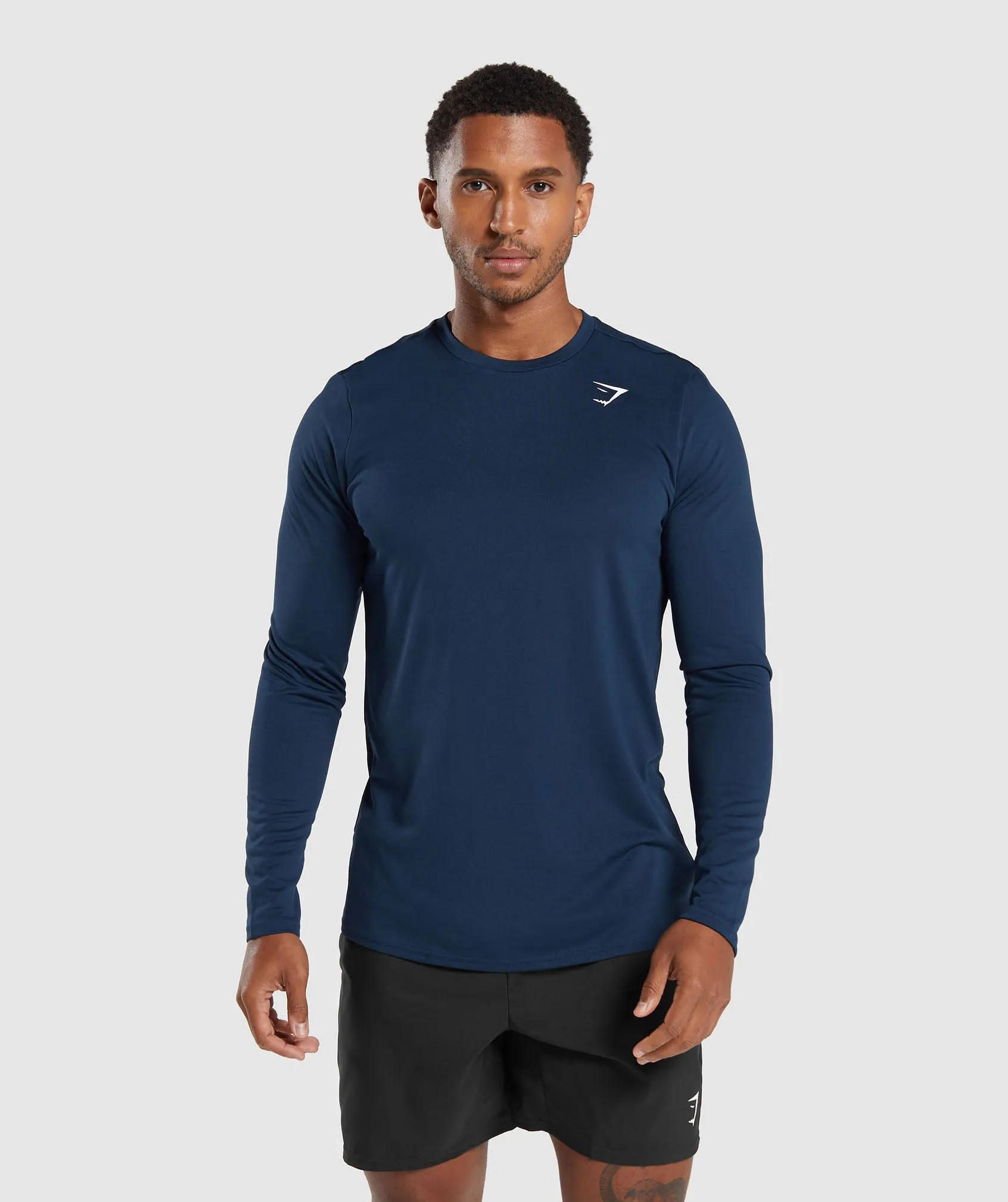 Gymshark Arrival Long Sleeve T-Shirt - Navy sold by Gymshark